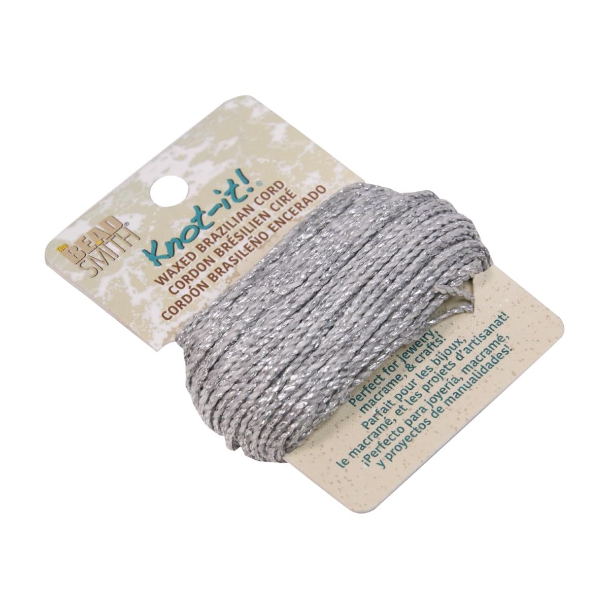 The Beadsmith Waxed Brazilian Cord, 0.7 mm Diameter, Light Wax, 15 Yards (13.7 m)