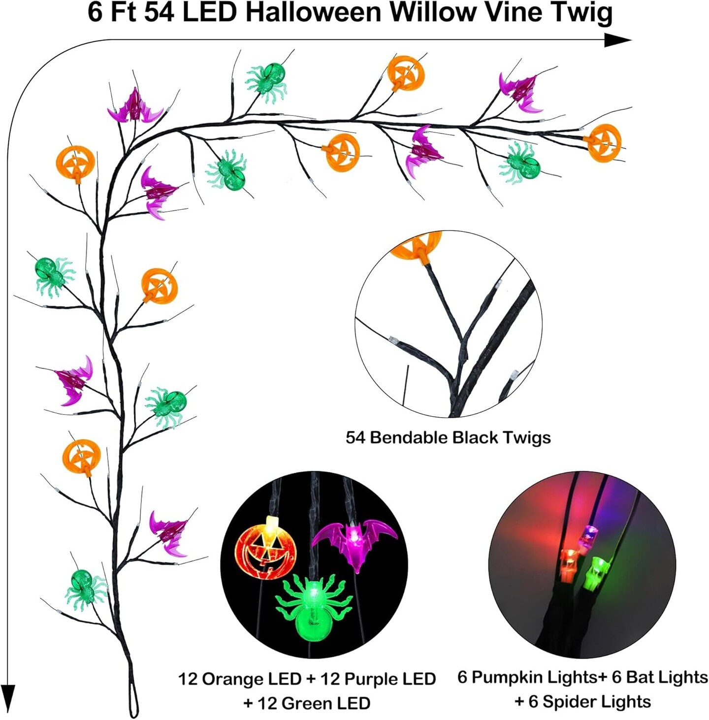6 FT 54 LED Halloween Decor