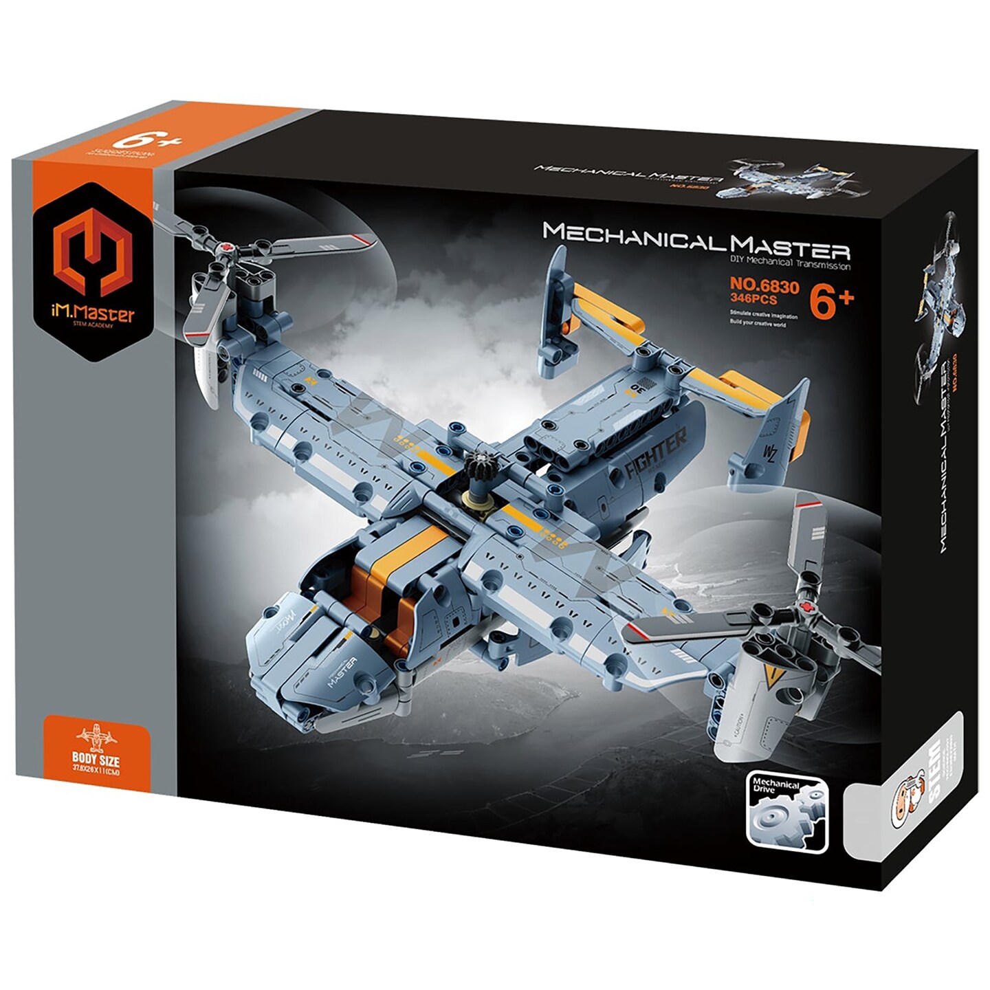 iM.Master STEM Academy: Mechanical Master - Osprey Transport - 346pcs - Brick Model Plane, 2 Configurations, DIY Building Blocks Vehicle Activity Set