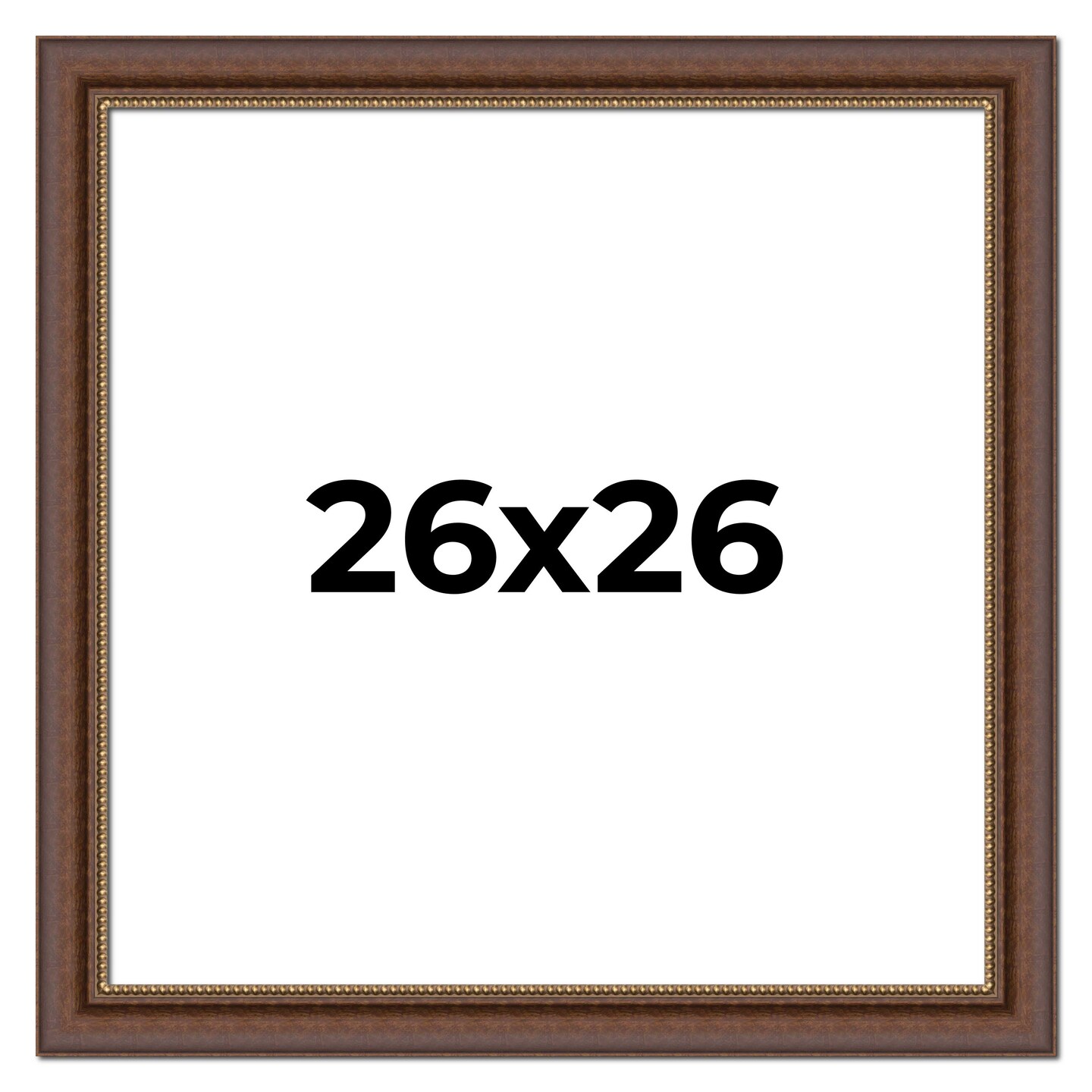Square Traditional Brown Picture Frame - UV Acrylic, Foam Board Backing, Hanging Hardware