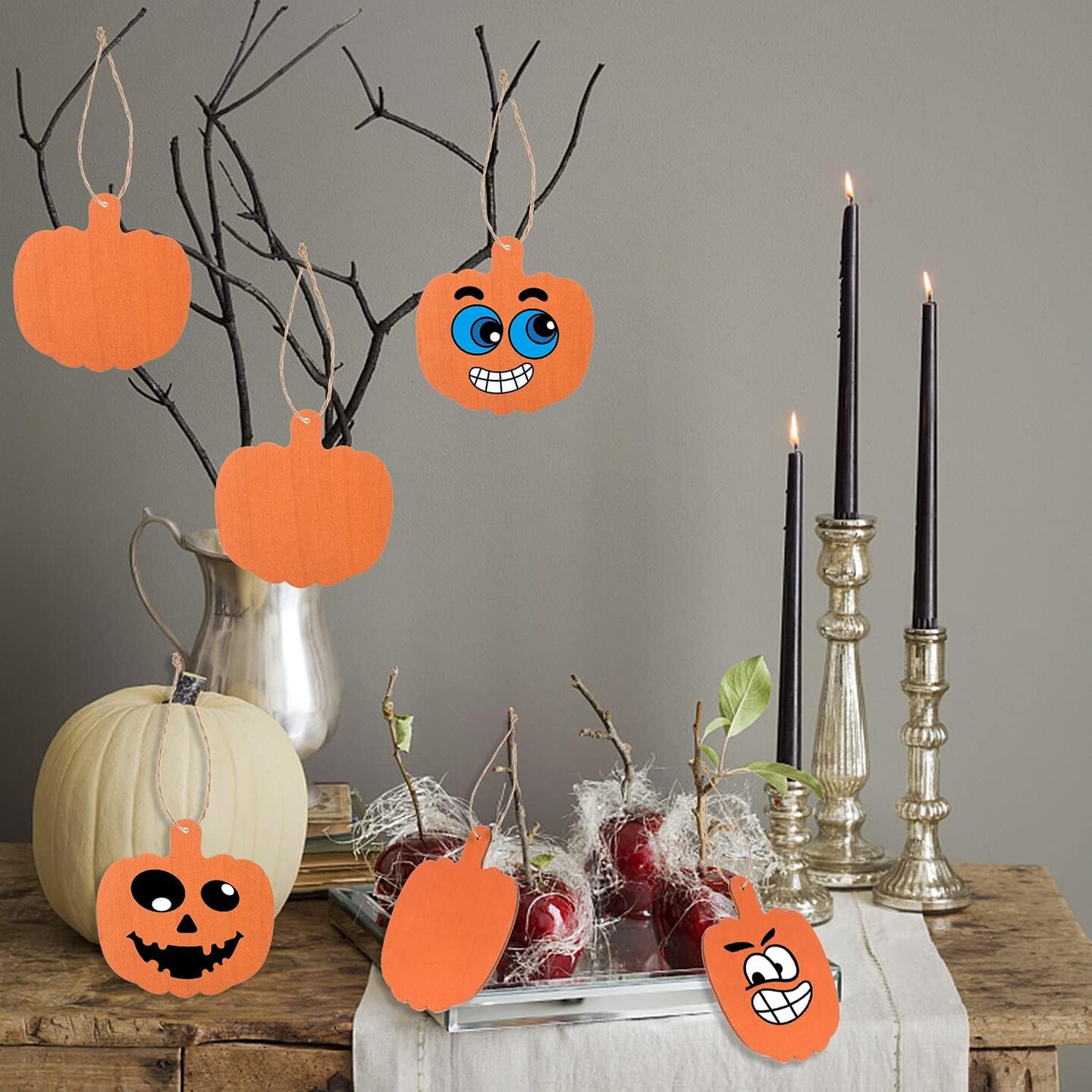 36 Pieces Orange Pumpkin Wood Cutouts Crafts