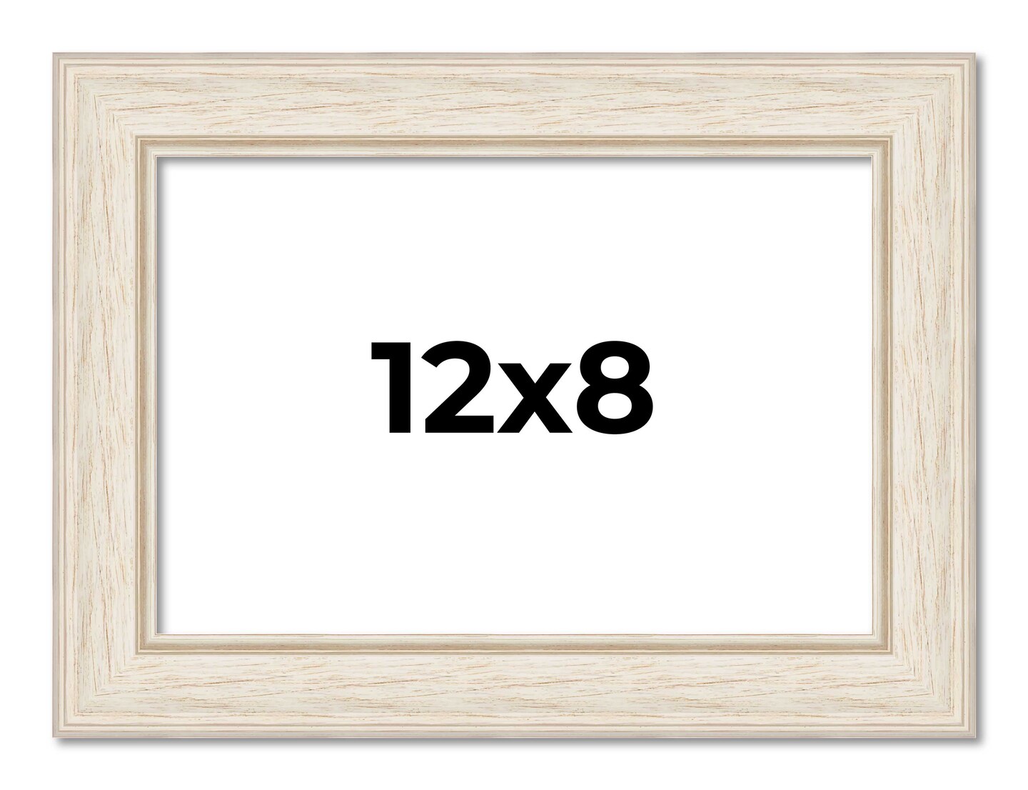 8x12 Weathered Picture Frame with UV-Resistant Acrylic & Acid Free Backing, Available in 5 Finishes - Black, Gold, Red, White, Natural