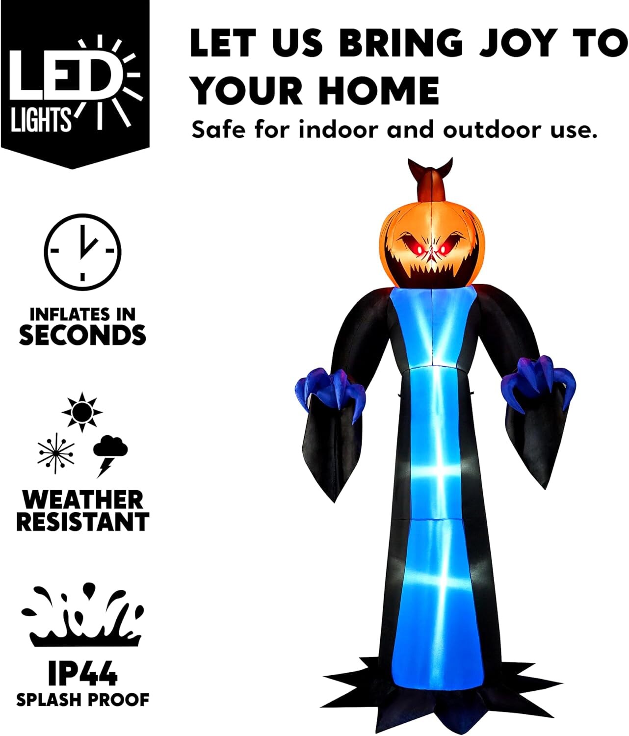 12 FT Tall Halloween Inflatables Outdoor Decorations, Inflatable Ghost Halloween Decor Outdoor, Halloween Ghost Blow Ups for Yard with Blue Ice Leds for Halloween Decorations Outside