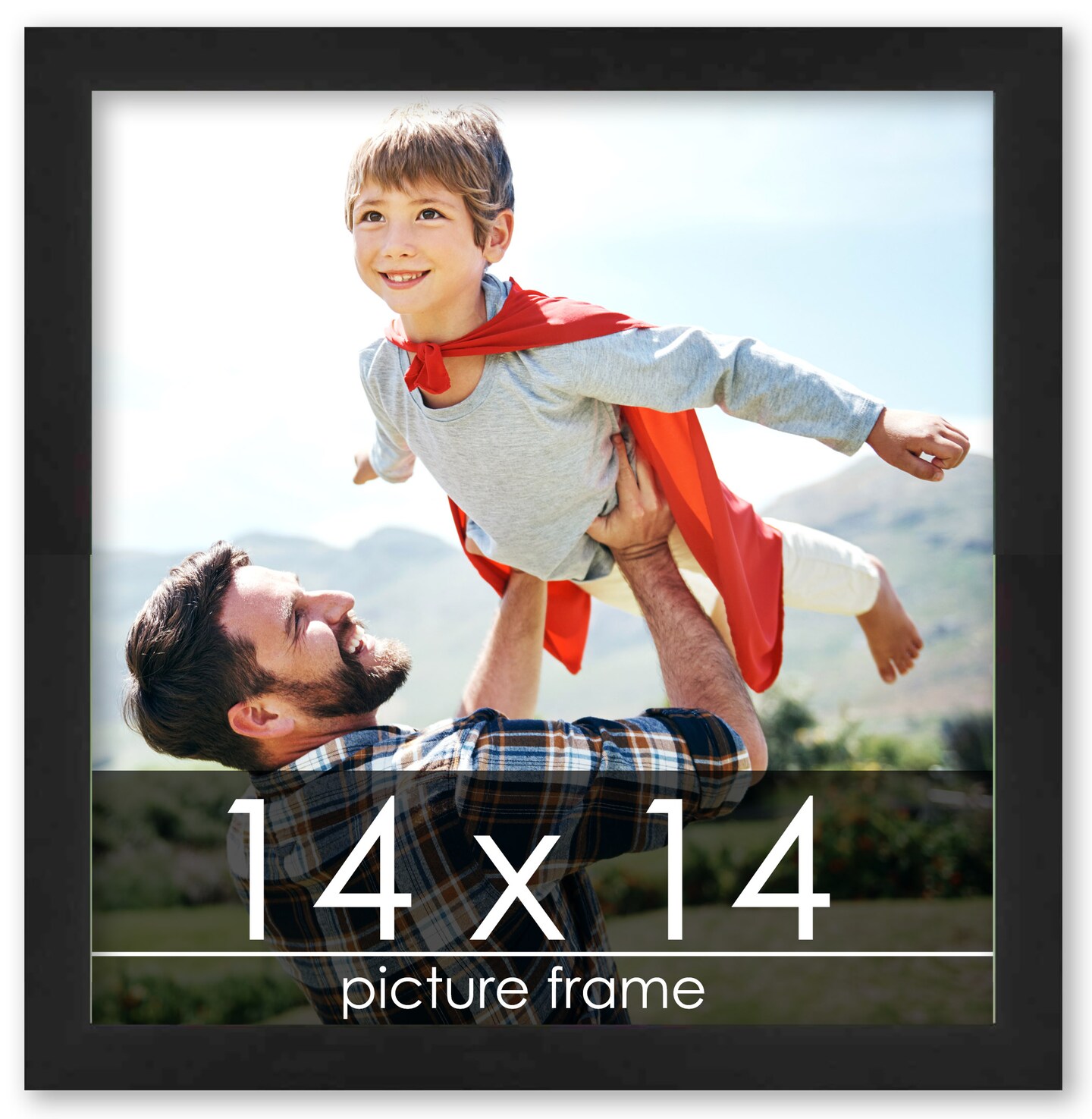 Square Decor Black Picture Frame - UV Acrylic, Foam Board Backing, Hanging Hardware