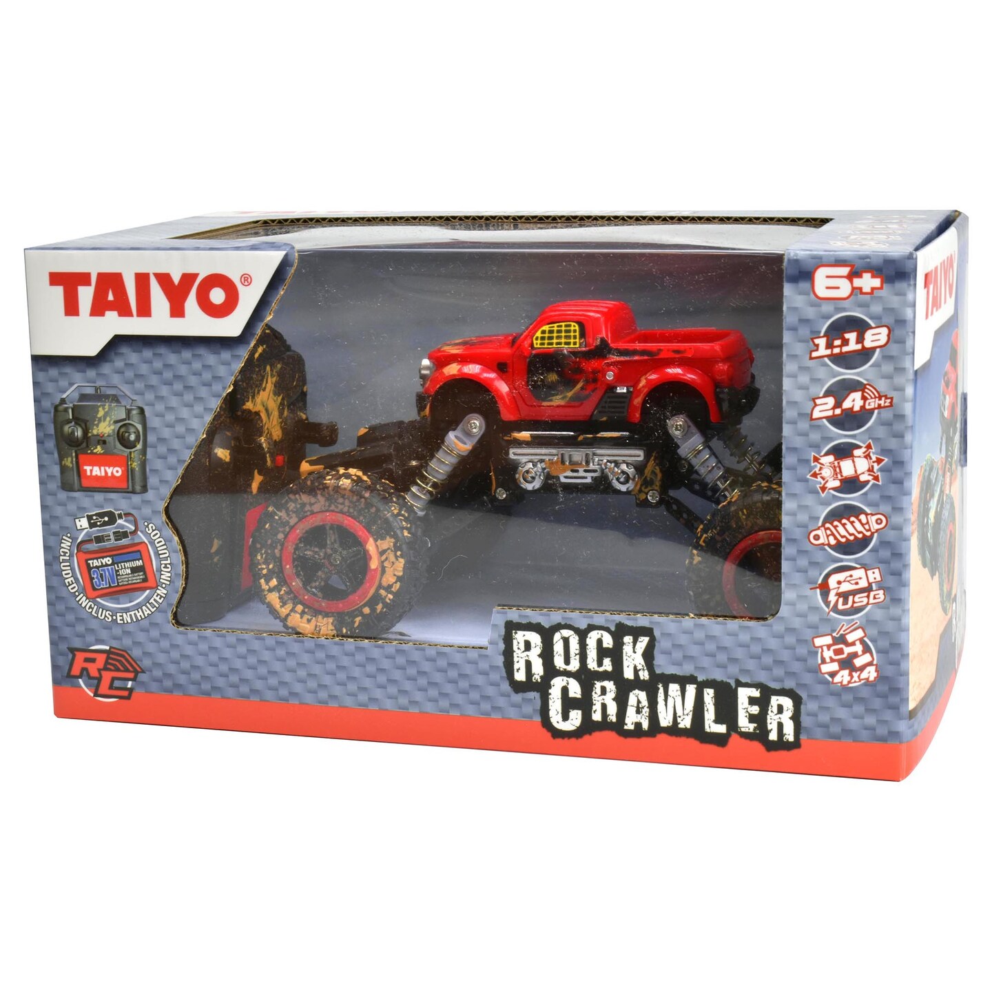 Taiyo: Rock Crawler 1:18 Scale R/C Vehicle in Red
