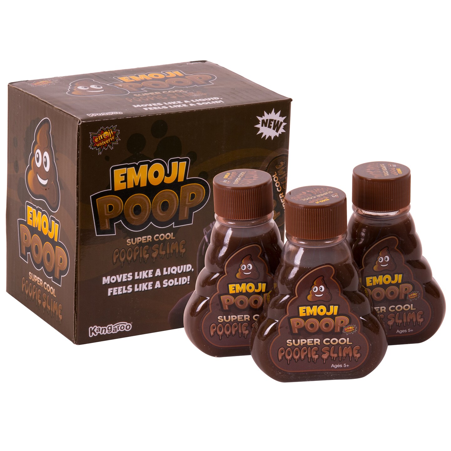 Super Cool Slime: Emoji Poop Pack Of 3 - 5oz Bottles, Non-Toxic Poopie Slime In Everyone&#x27;s Favorite Emoji, Moves Like A Liquid But Feels Like A Slime, Sensory Activity, Stress Reliever, Funny Gag Gift, Stocking Stuffers, For Kids Teens &#x26; Adults