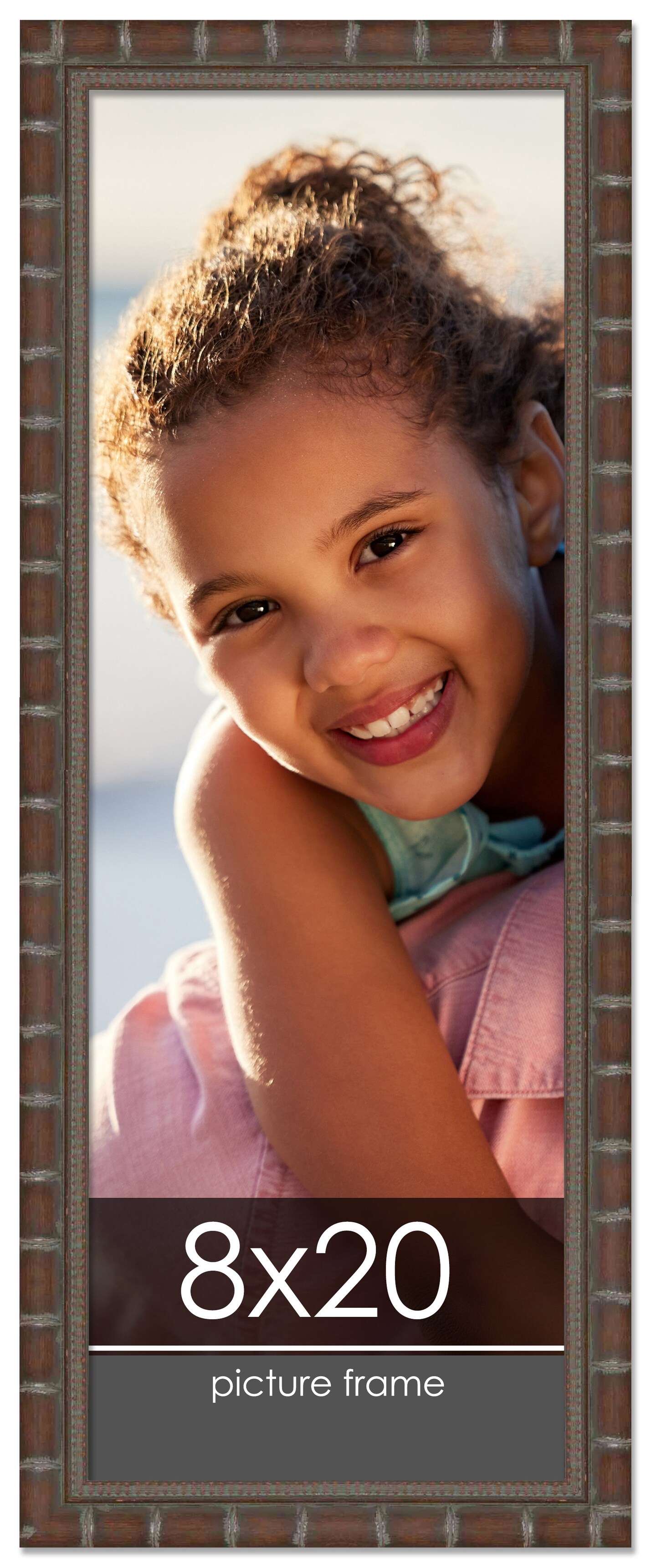 8x20 Modern Bamboo Picture Frame with UV-Resistant Acrylic & Acid Free Backing, Available in 5 Finishes - Gold, Silver, Brown, Black, and Natural