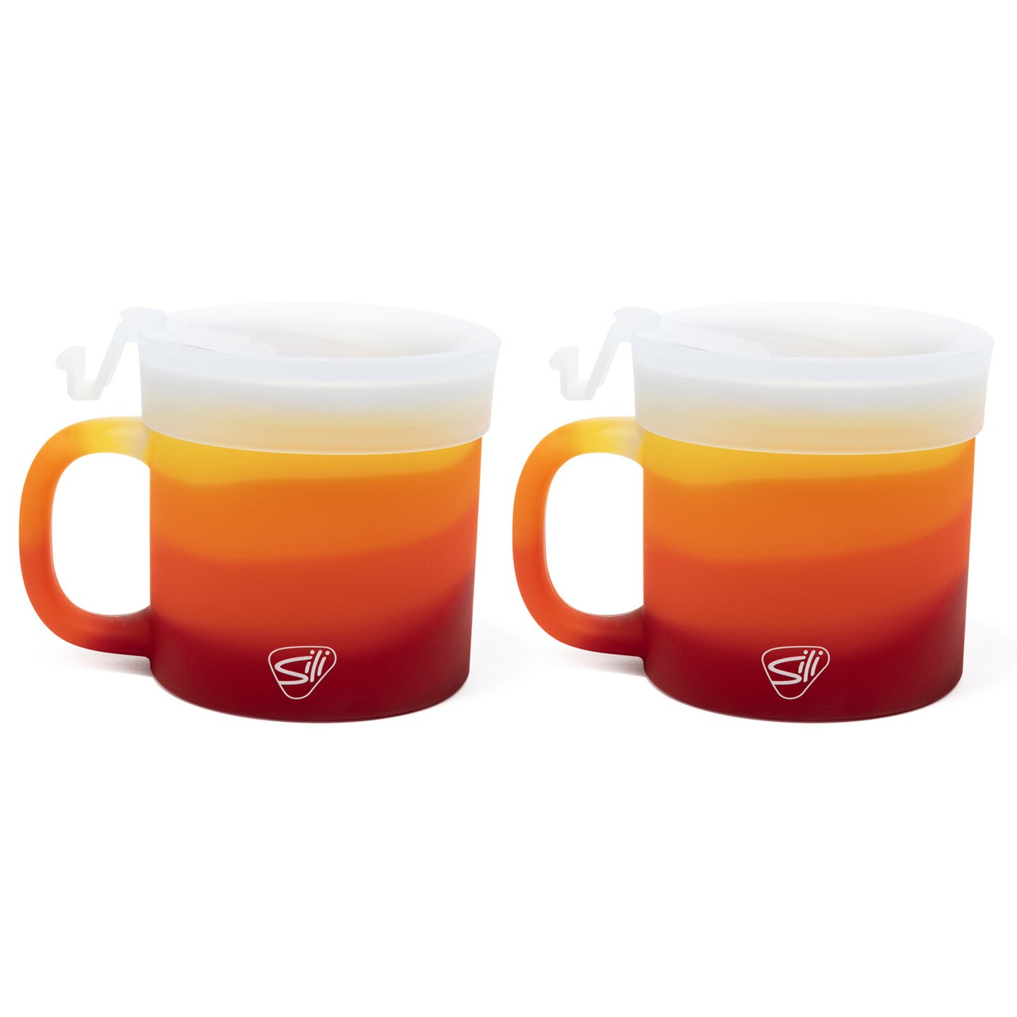 2 Pack 16oz Silicone Coffee Mug W/ Lid, Marigold