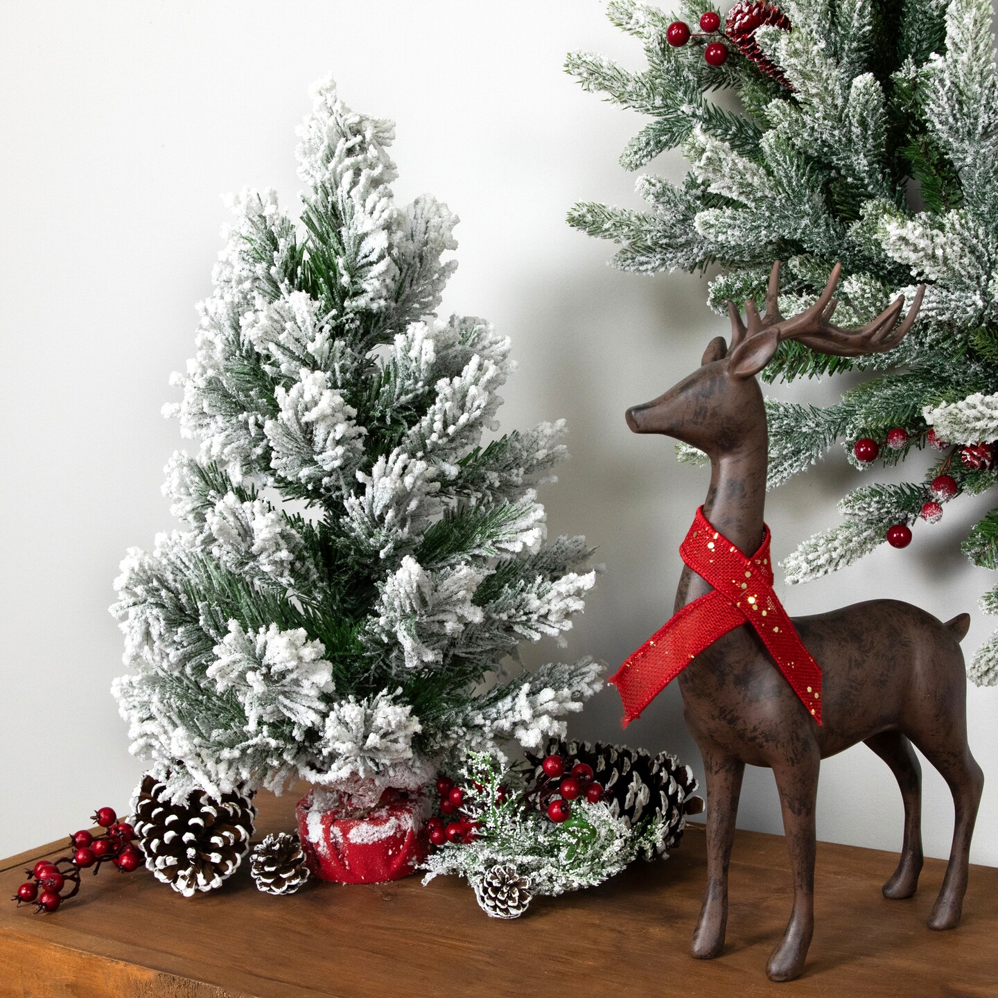 Northlight Full Flocked Angel Pine Artificial Mini Christmas Tree - 19&#x22; - Unlit