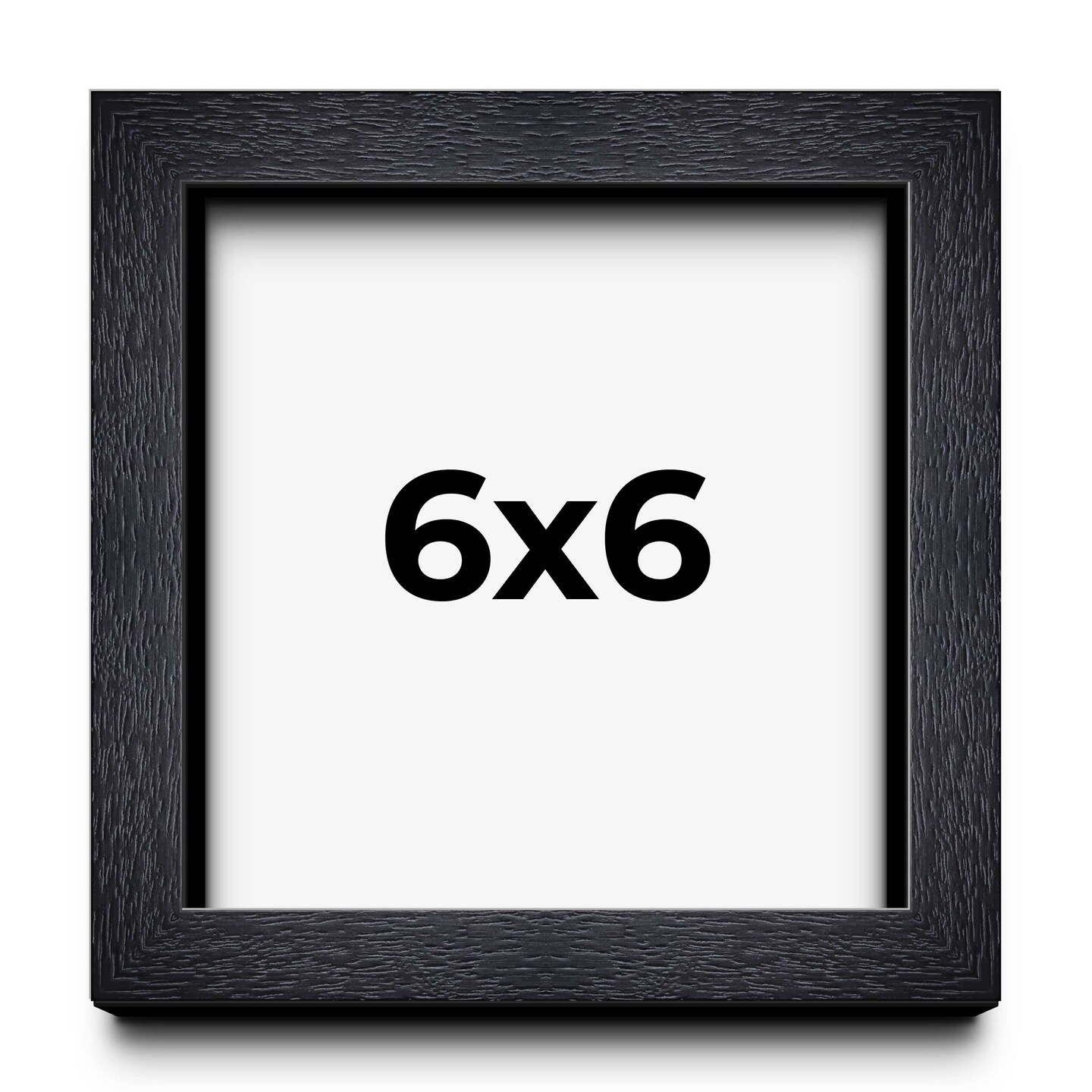 Square Shadow Box 1" Depth Black Picture Frame - UV Acrylic, Backing, Hanging Hardware