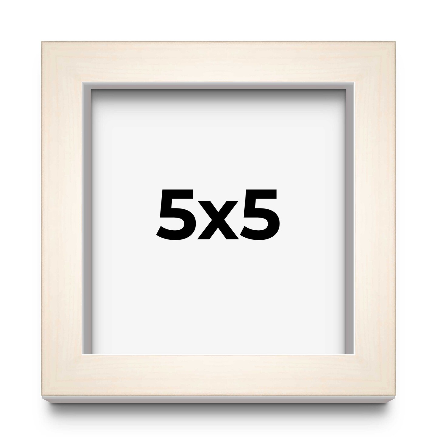 Square Shadow Box 3/4" Depth White Picture Frame - UV Acrylic, Backing, Hanging Hardware