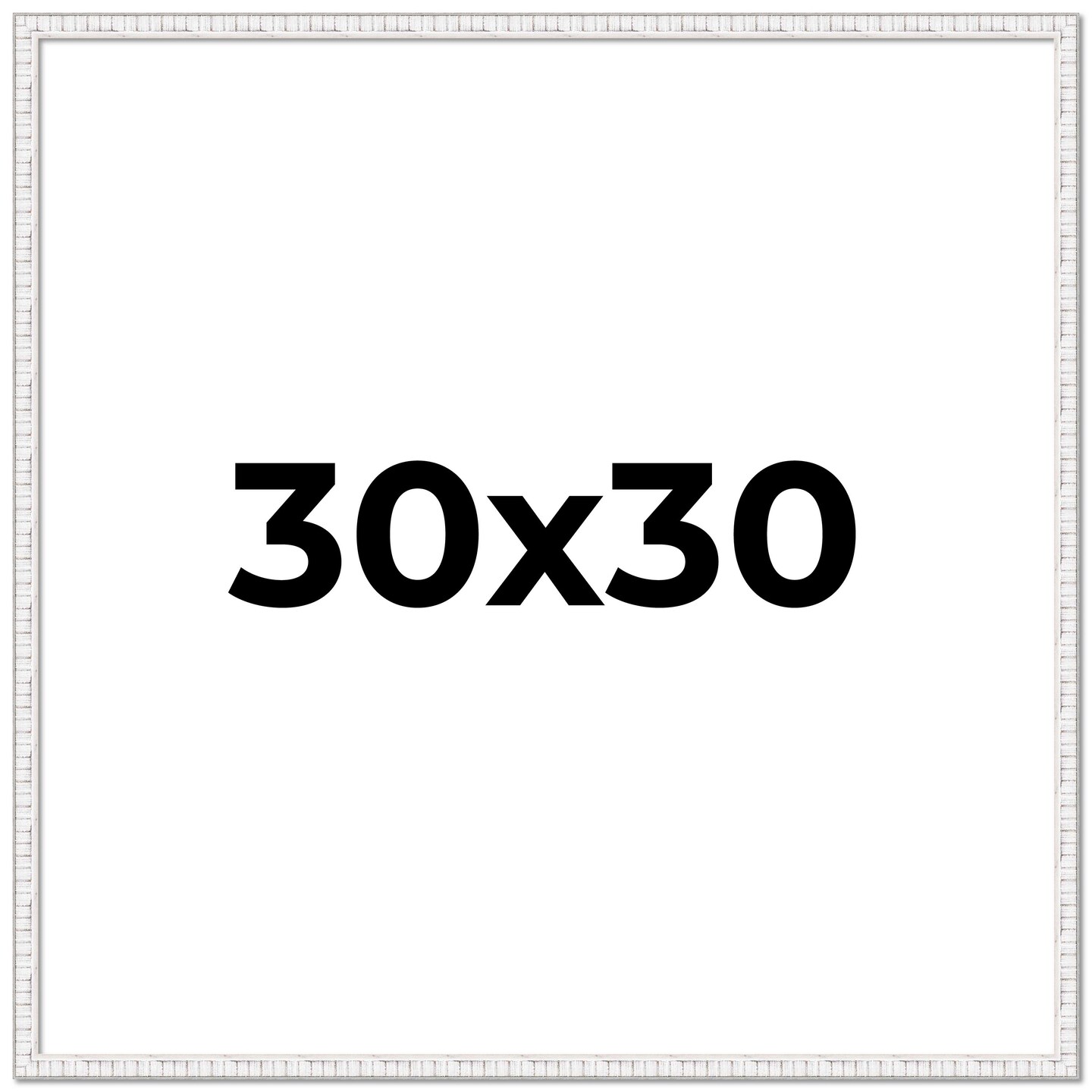 Square Textured White Picture Frame - UV Acrylic, Foam Board Backing, Hanging Hardware