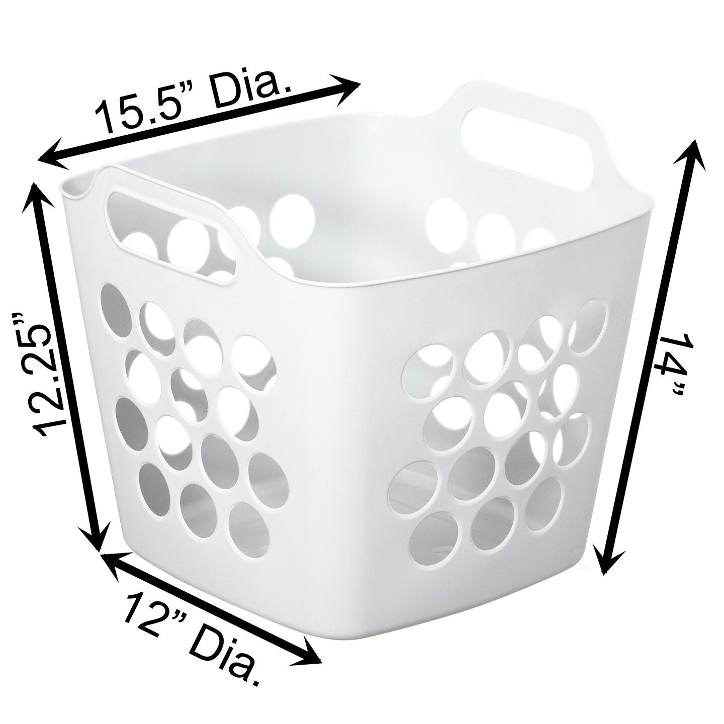 Flexible Plastic Laundry Basket - Square Storage Hamper with Side Handles for Easy Carrying - Versatile Organizer for Laundry, and Household Storage