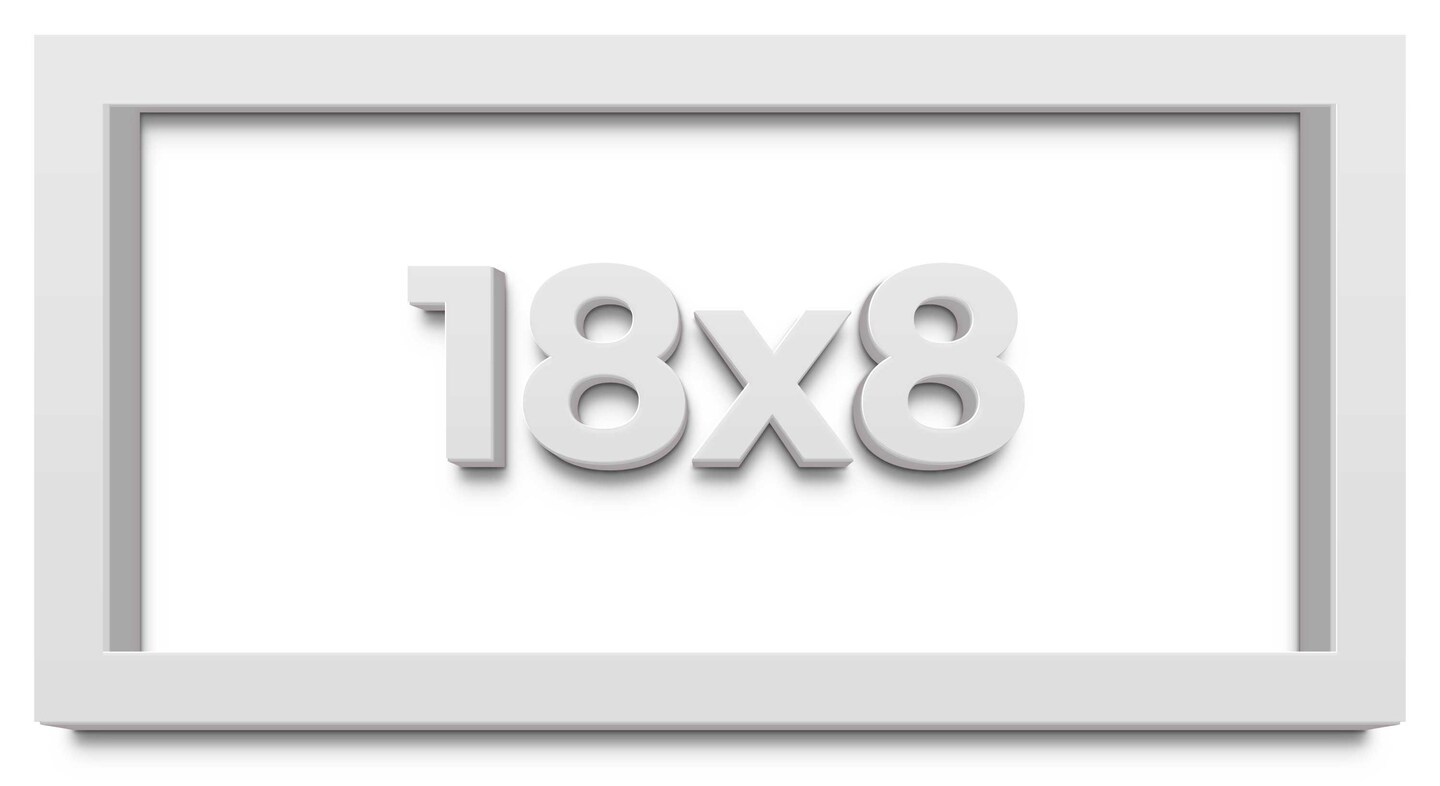 Panoramic Minimalist Shadow Box White Picture Frame - UV Acrylic, Backing, Hanging Hardware