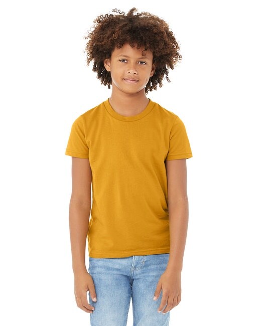 BELLA + CANVAS Youth Jersey Lightweight Airlume Cotton Retail Fit Unisex Kids Everyday Casual T-Shirt