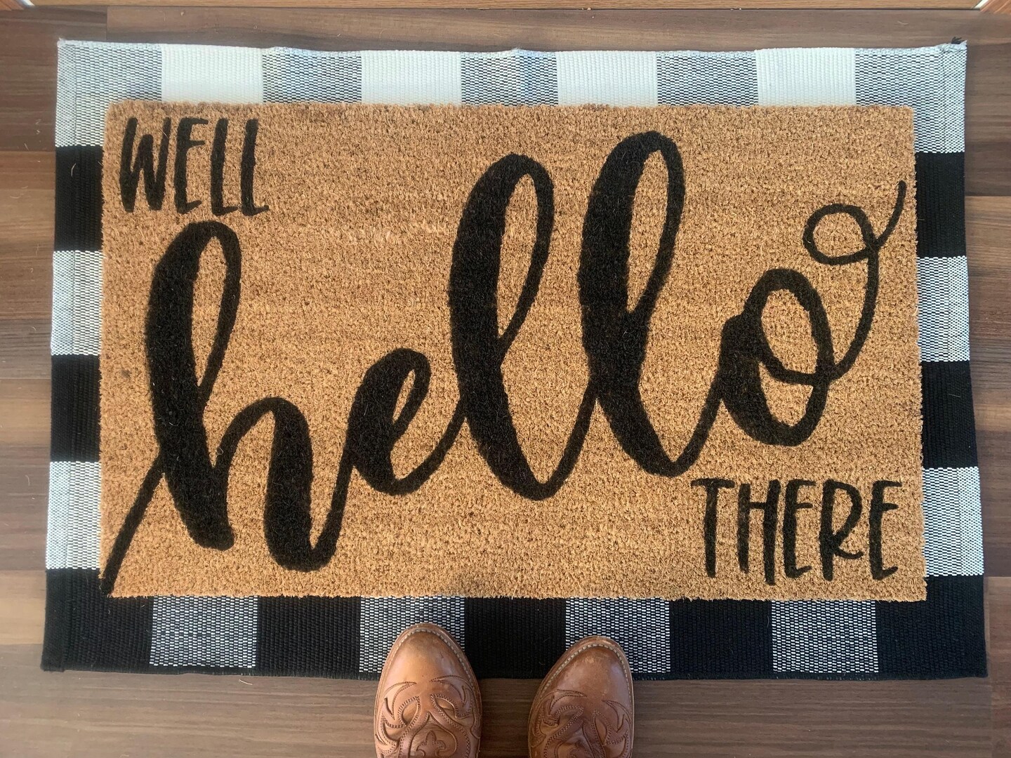Well Hello There Outdoor Coir Door Mat | MakerPlace by Michaels
