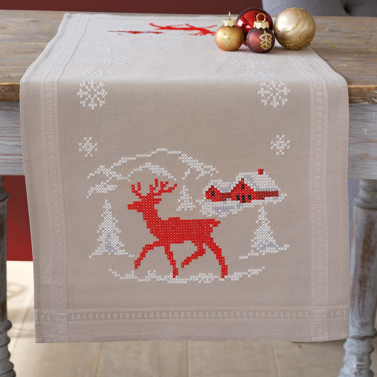 Vervaco  Norwegian Winter Table Runner Stamped Cross-Stitch Kit