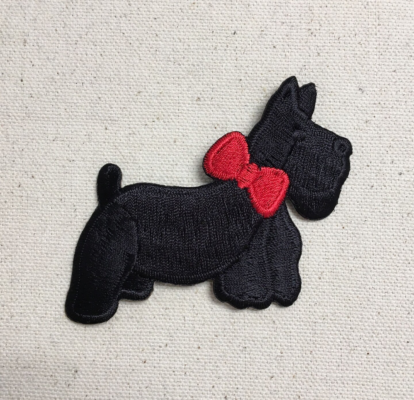Black Scottish Terrier, Dogs, Scottie, Embroidered, Iron on Patch
