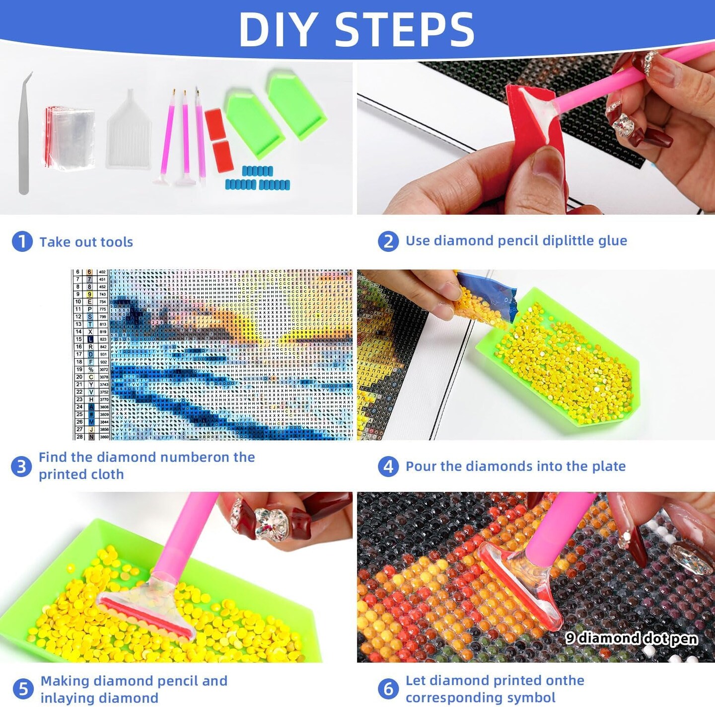 DIY Full Drill Diamond Dots Paintings Picture Arts Craft for Home Wall Art Decor