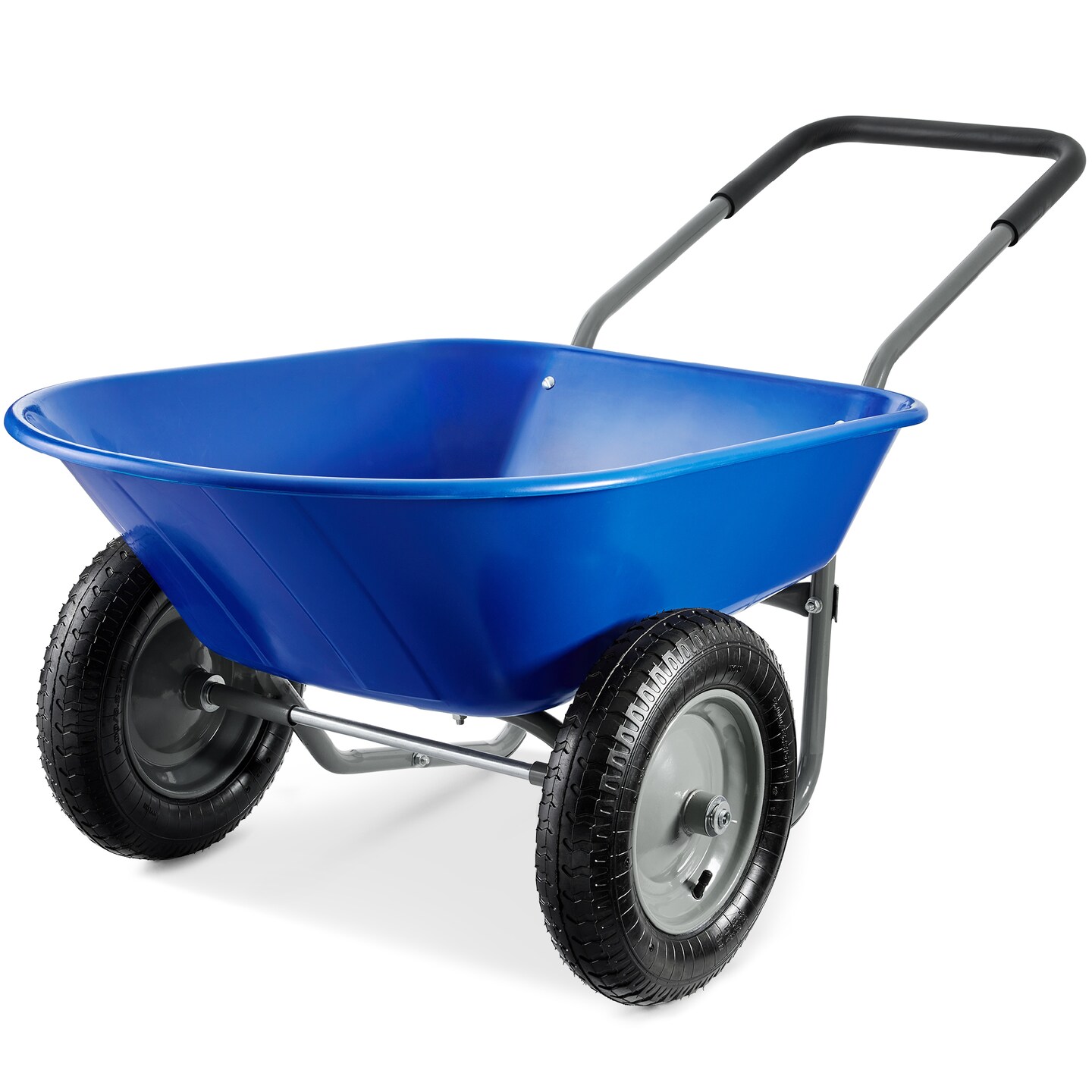 Best Choice Products Dual-Wheel Home Wheelbarrow Yard Garden Cart for Lawn, Construction