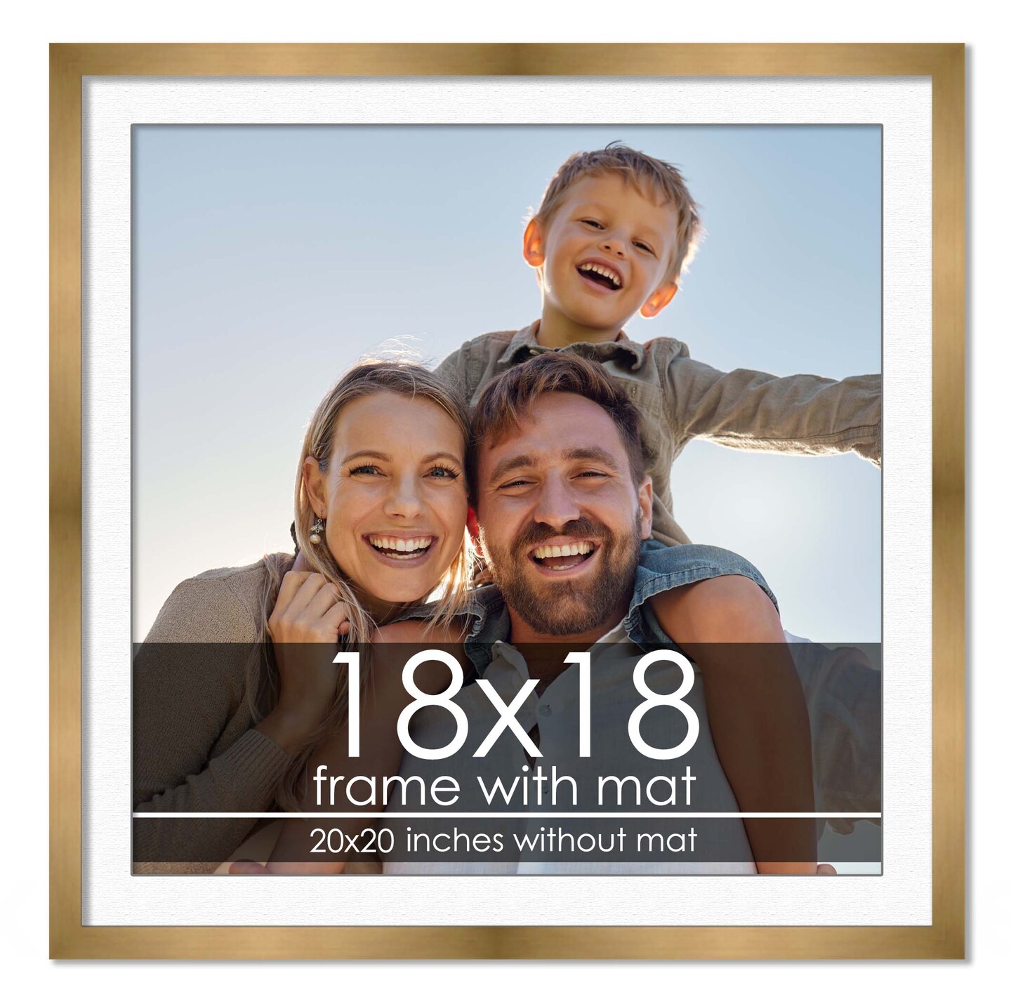 18x18 Frame with Mat - Bronze 20x20 Frame Wood Made to Display Print or Poster Measuring 18 x 18 Inches with White Photo Mat