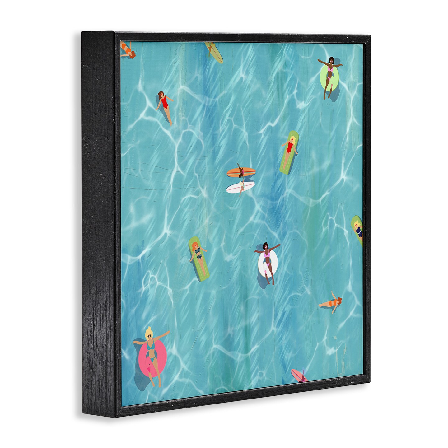 Stupell Industries Swimming Aerial Summer View Framed Giclee Art