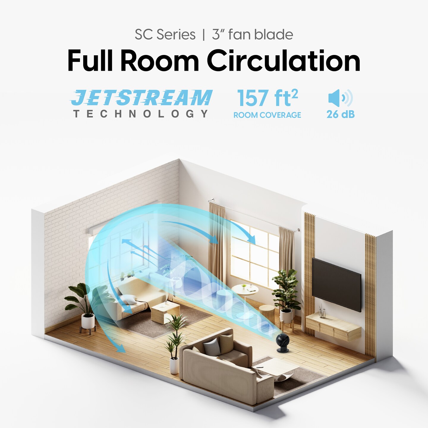 IRIS USA, WOOZOO Oscillating Fan with Remote & Timer, 3 Speed Settings, Black