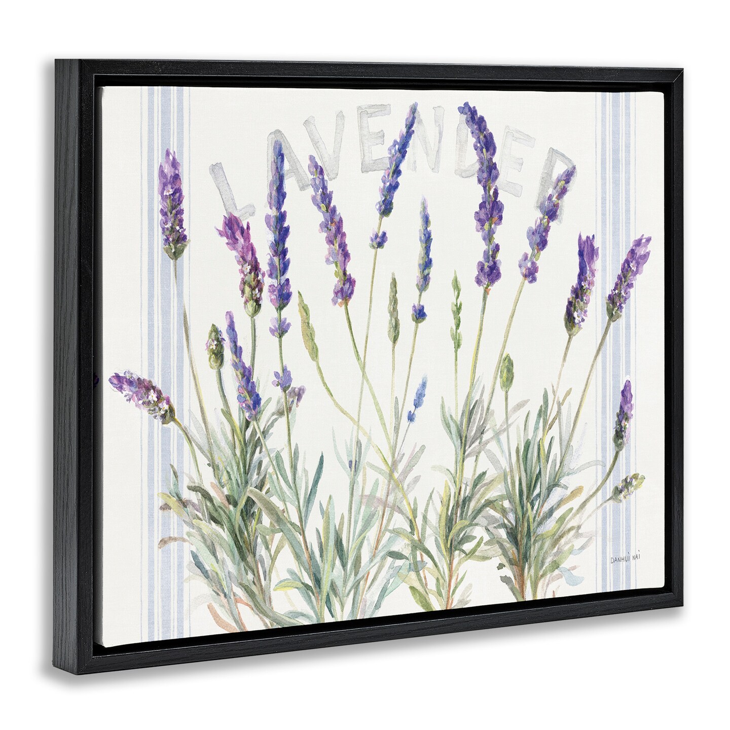 Stupell Industries Lavender Floral Cluster Framed Floater Canvas Wall Art