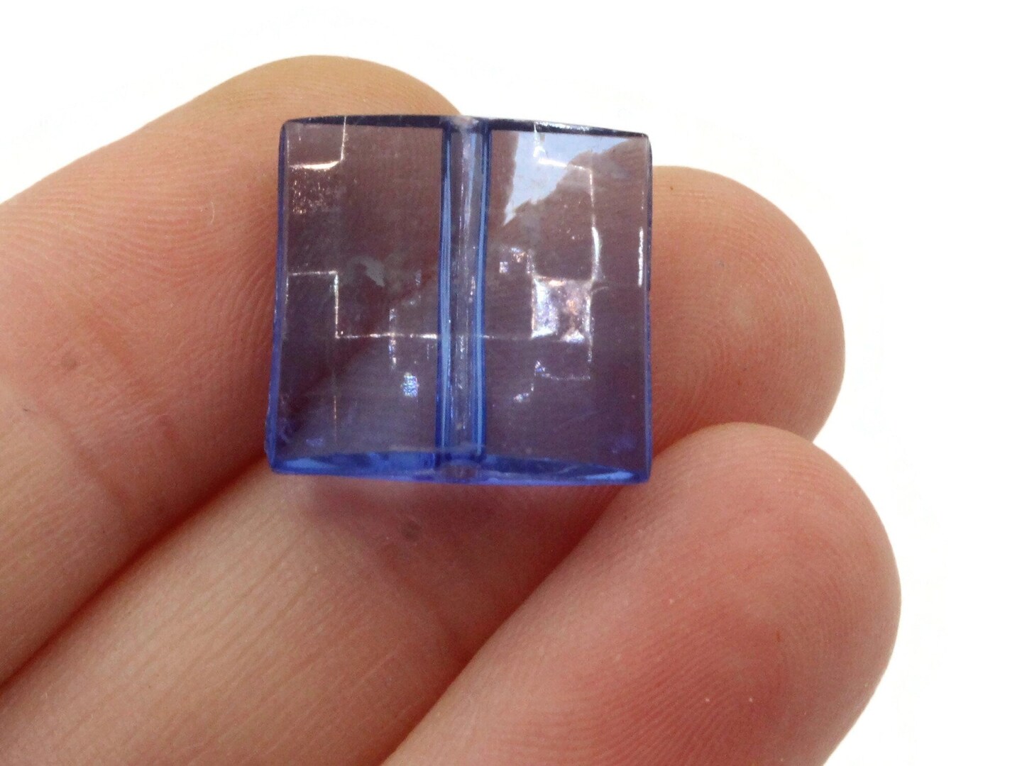 12 16mm Blue Acrylic Gems Faceted Square Jewel Beads