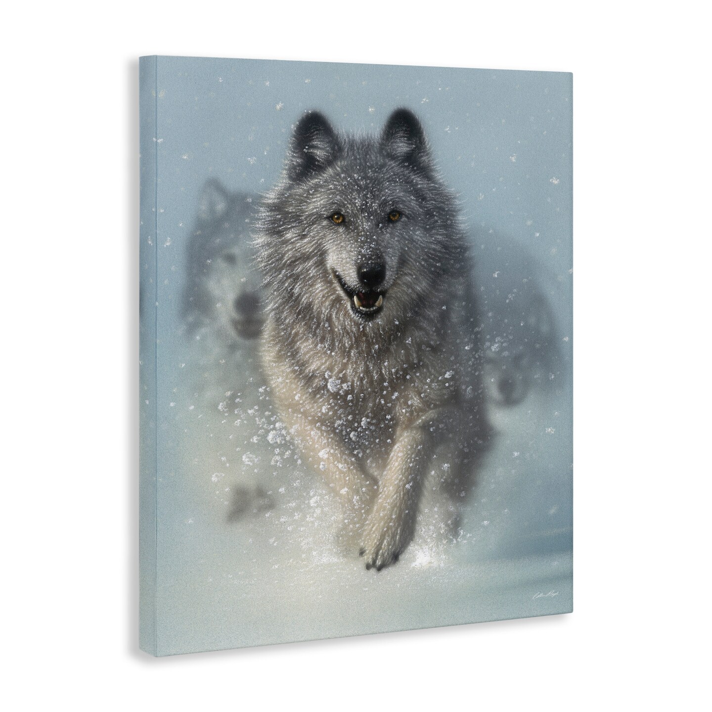 Stupell Industries Wolves Running Through Snow Canvas Wall Art
