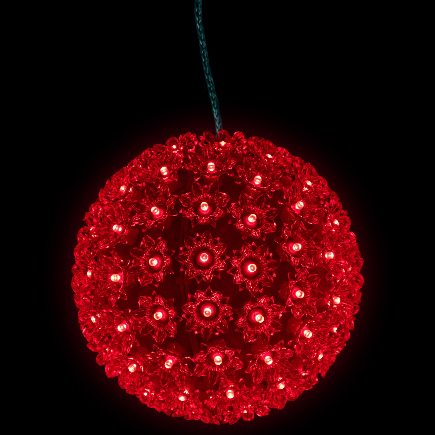 Northlight LED Lighted Starlight Sphere Hanging Outdoor Christmas Decoration- 7.5&#x22; - Red Lights