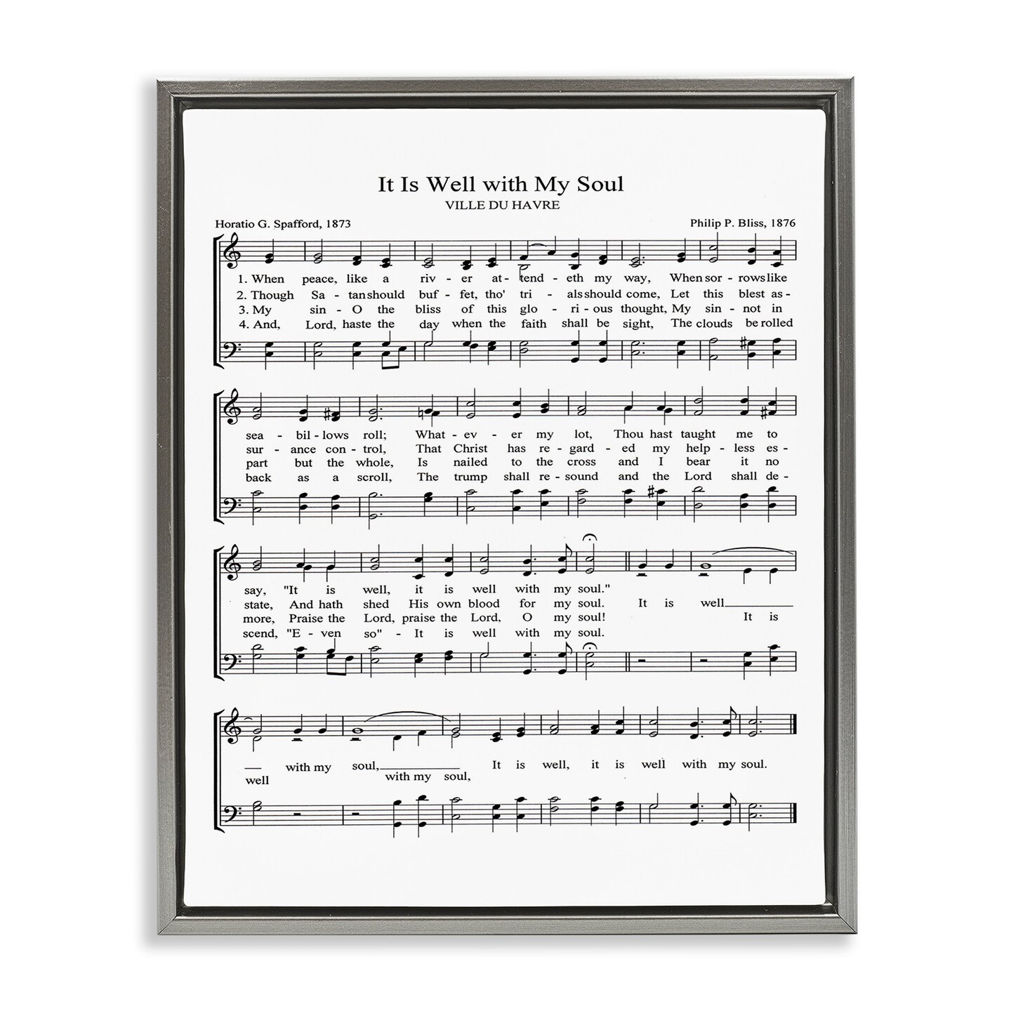 Stupell Industries Well With My Soul Sheet Music Framed Floater Canvas Wall Art