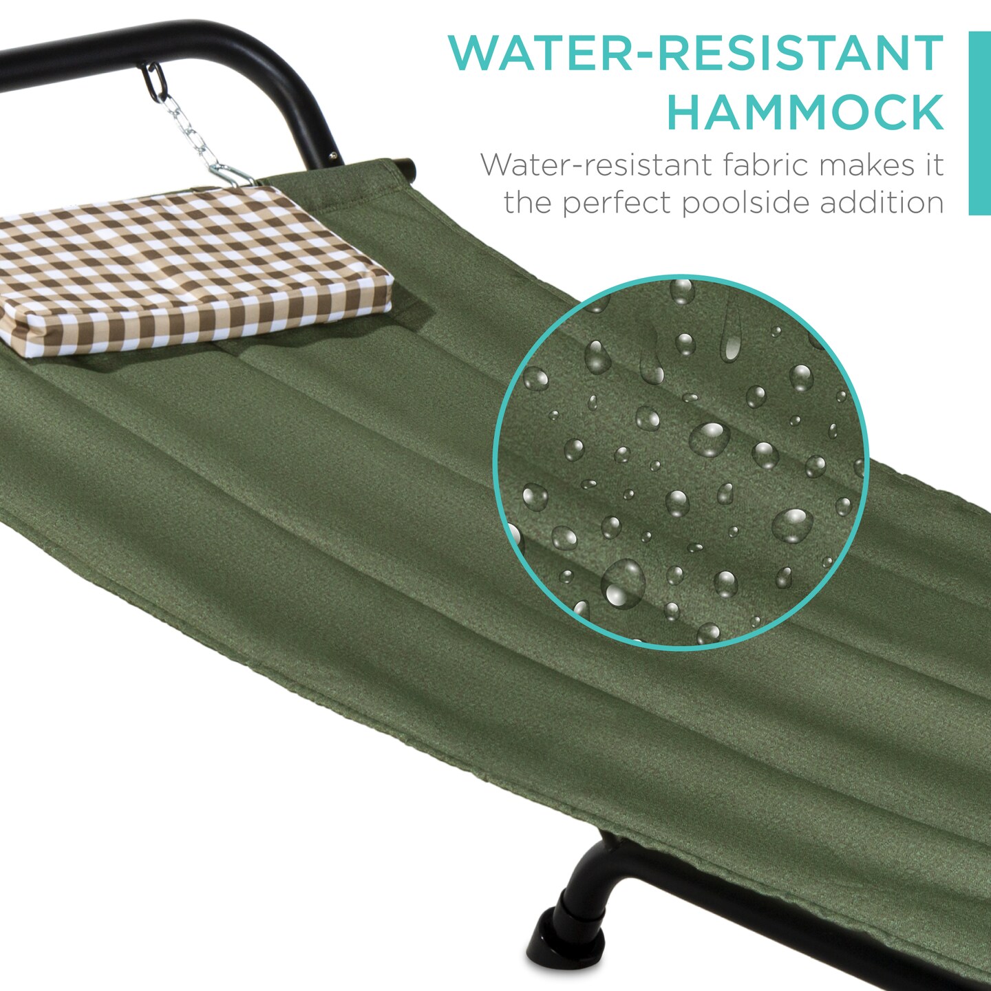 Best Choice Products Outdoor Patio Hammock Bed with Stand, Pillow, Storage Pockets, 500LB Weight Capacity