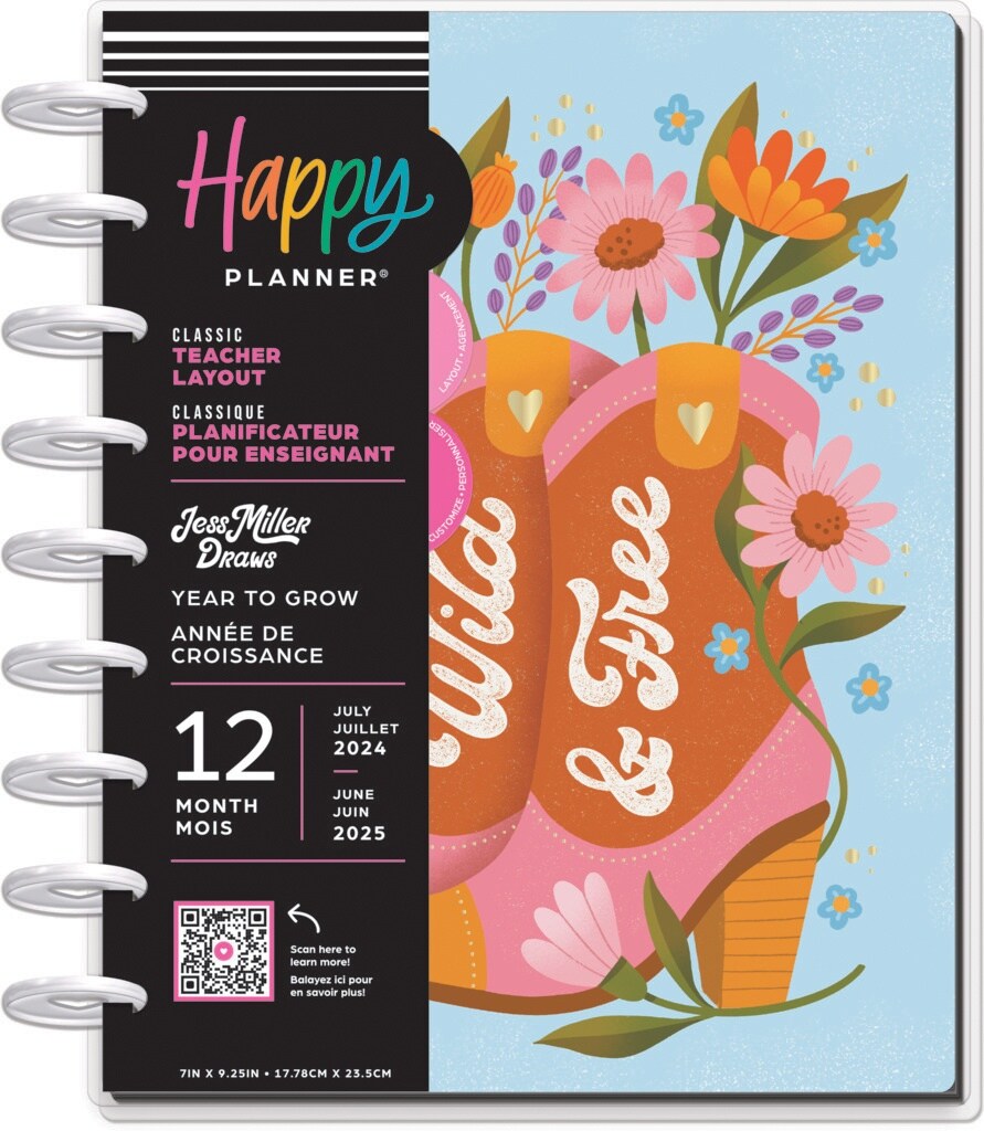 Happy Planner Classic Teacher 12-Month Planner-Year To Grow; July &#x27;24 - June &#x27;25