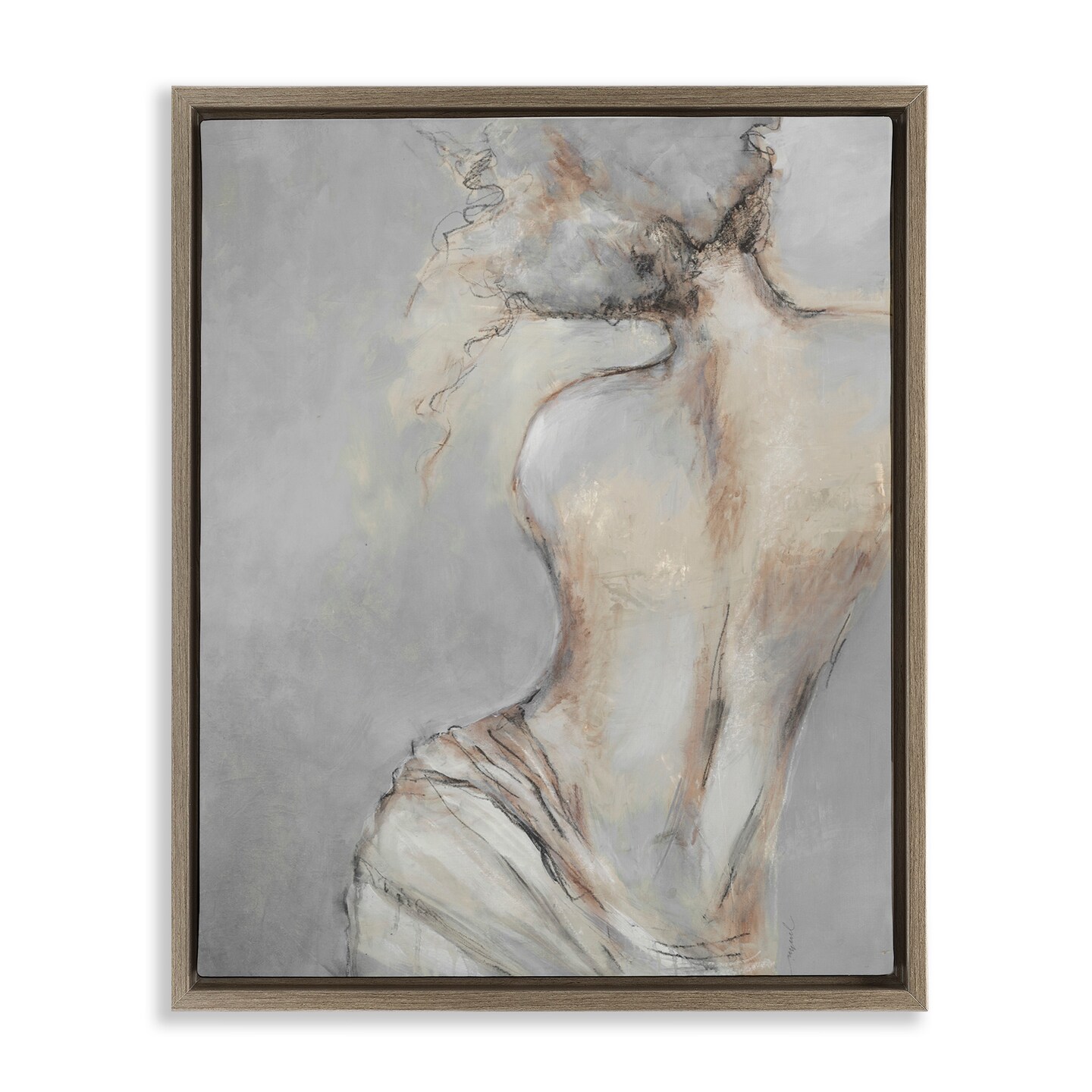 Stupell Industries Traditional Nude Baroque Portrait Framed Floater Canvas Wall Art