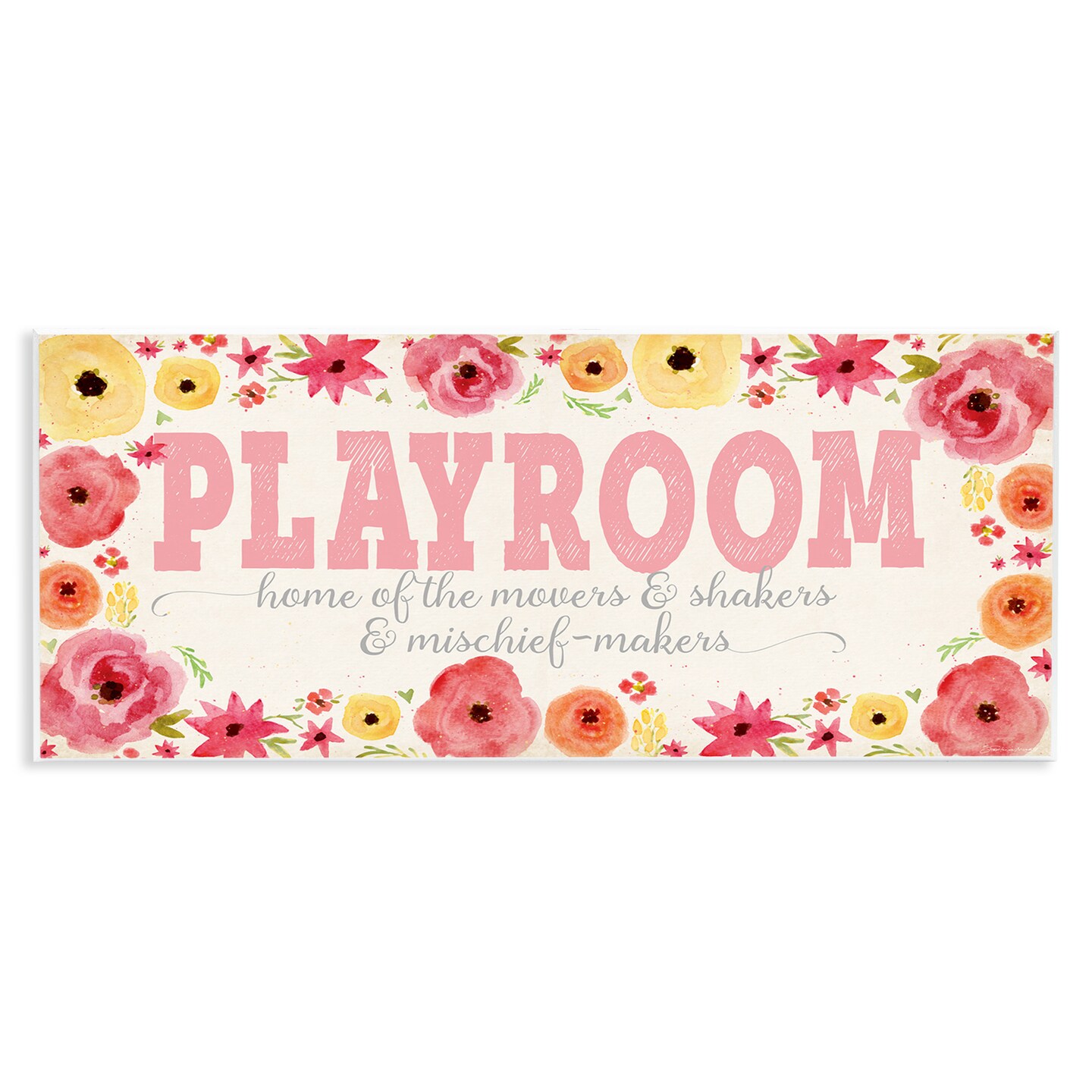 Stupell Industries Playroom Of Mischief Makers Pink Wall Plaque Art