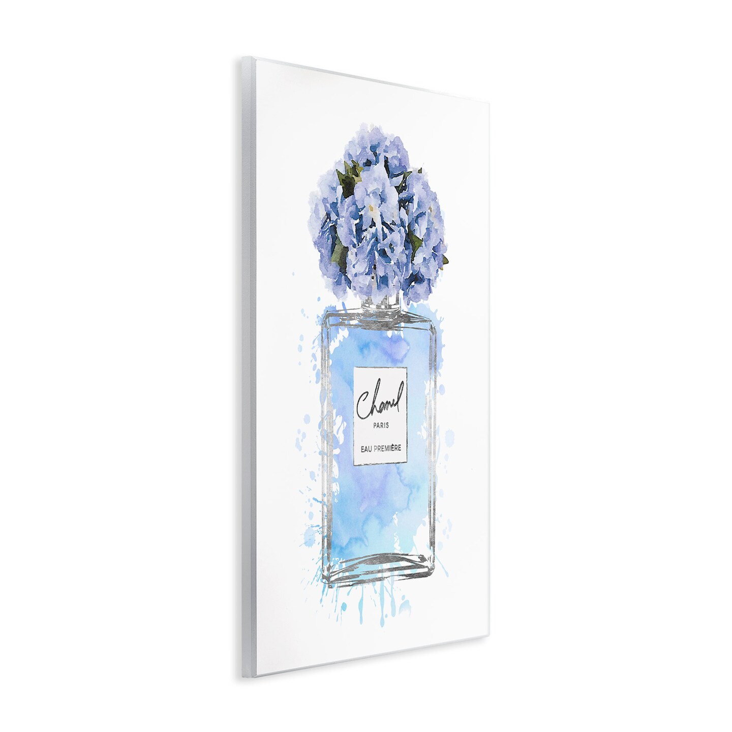 Stupell Industries Blue Flowers Perfume Bottle Wall Plaque Art