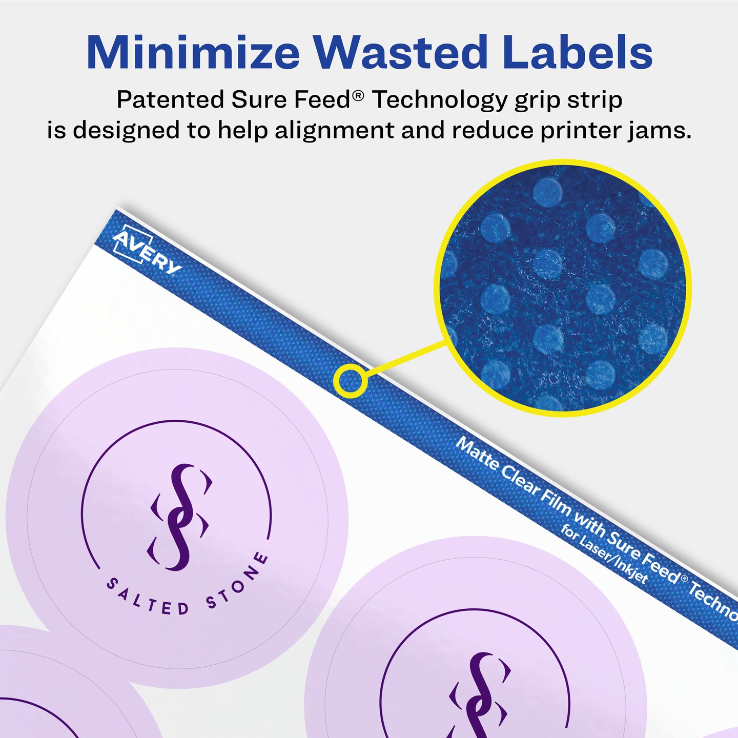Avery Matte Clear Labels,  2-1/4&#x22; diameter Round