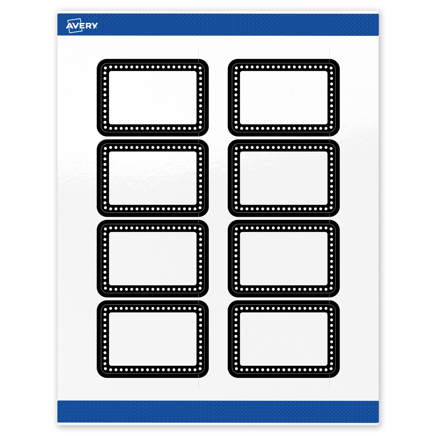 Avery Printable Rectangle Labels, Black and White Polka Dots, 2&#x22; x 3&#x22;, Glossy White Rectangle Labels, Permanent, Laser/Inkjet, 80ct, Great for Product Labels