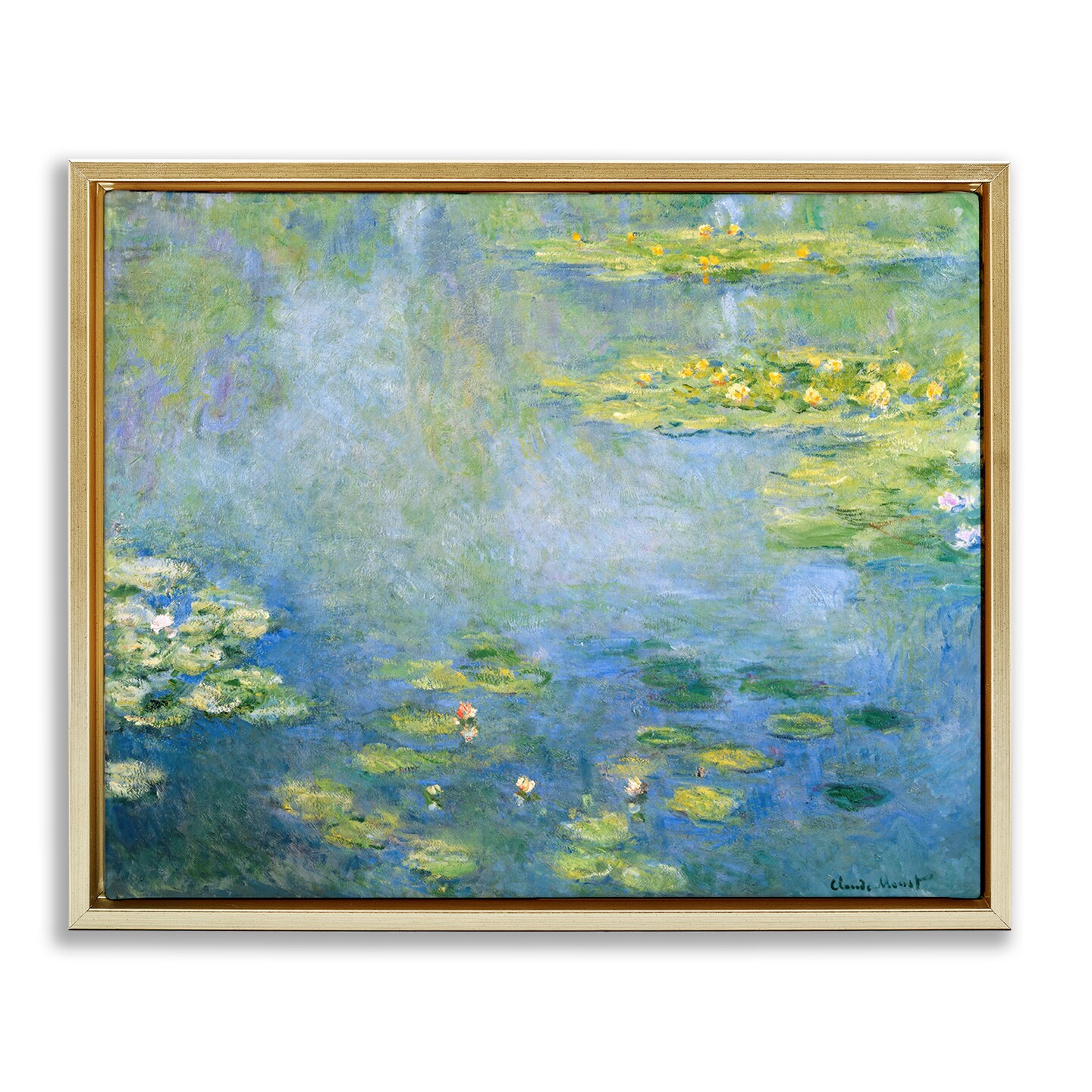 Stupell Industries Classical Monet Green Water Lilies Framed Floater Canvas Wall Art Design by one1000paintings