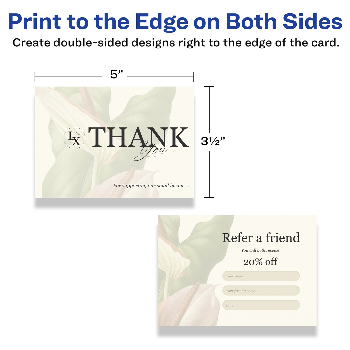 Avery 3-1/2&#x22; x 5&#x22; Rectangle, Matte Ivory Postcards