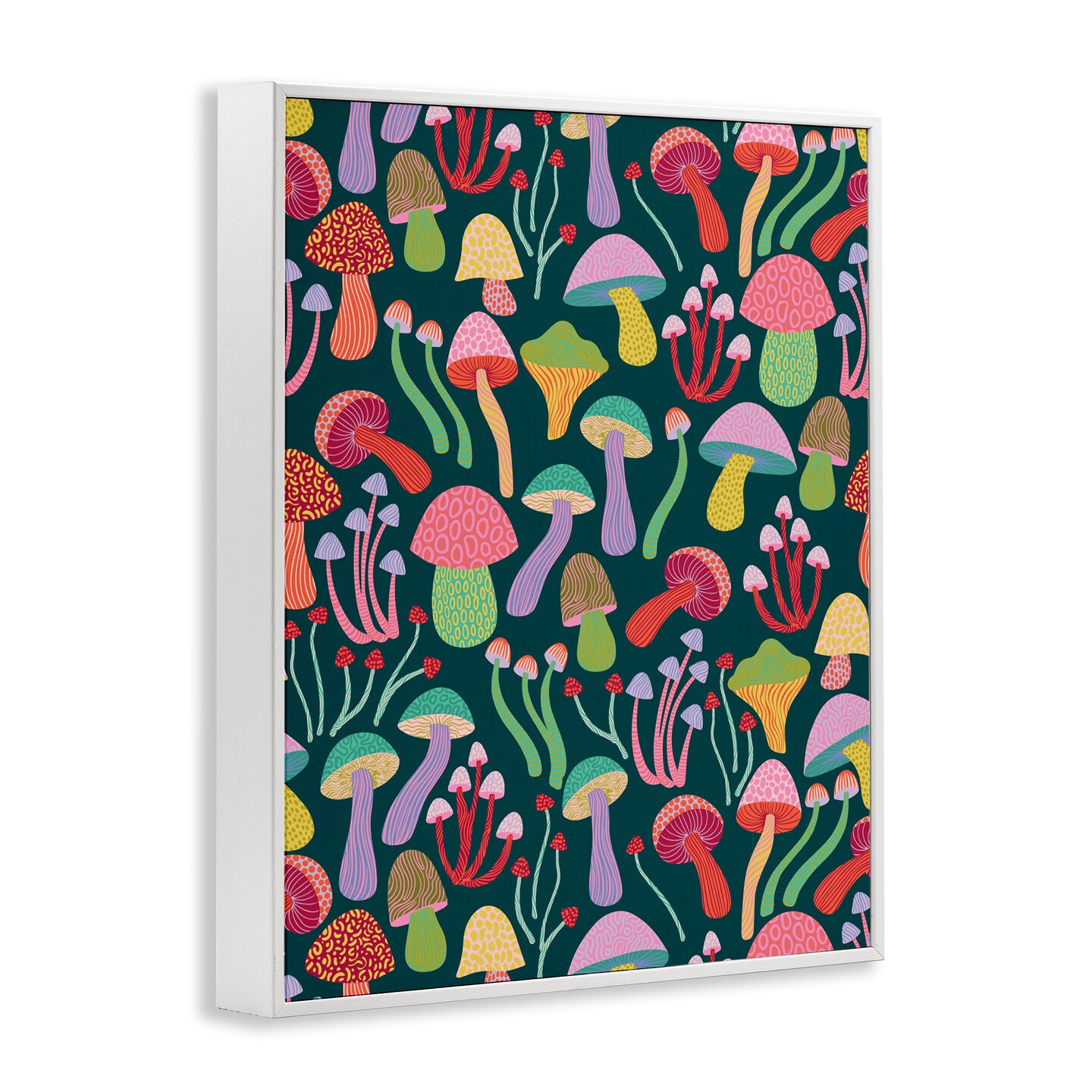 Stupell Industries Magical Times Mushrooms Framed Giclee Wall Art Design by Caroline Alfreds