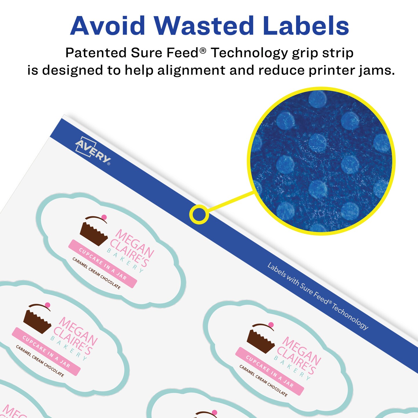 Avery Glossy Clear Oval Scalloped Labels with Sure Feed, 1-1/8&#x22; x 2-1/4&#x22;