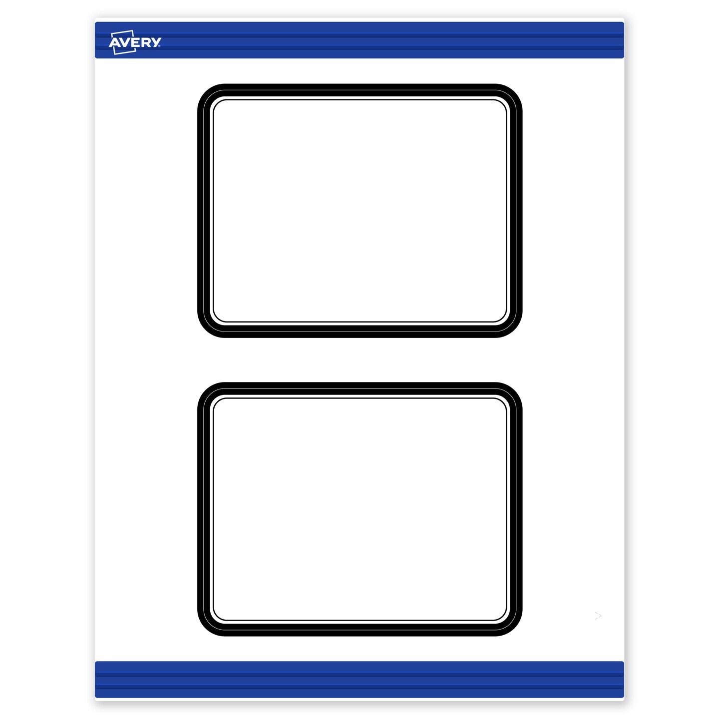 Avery Printable Rectangle Postcards with Rounded Corners, Double Black Border, 4.25&#x22; x 5.5&#x22;, Matte White Rectangle Postcards with Rounded Corners, Laser/Inkjet, 20ct, Great for Postcards
