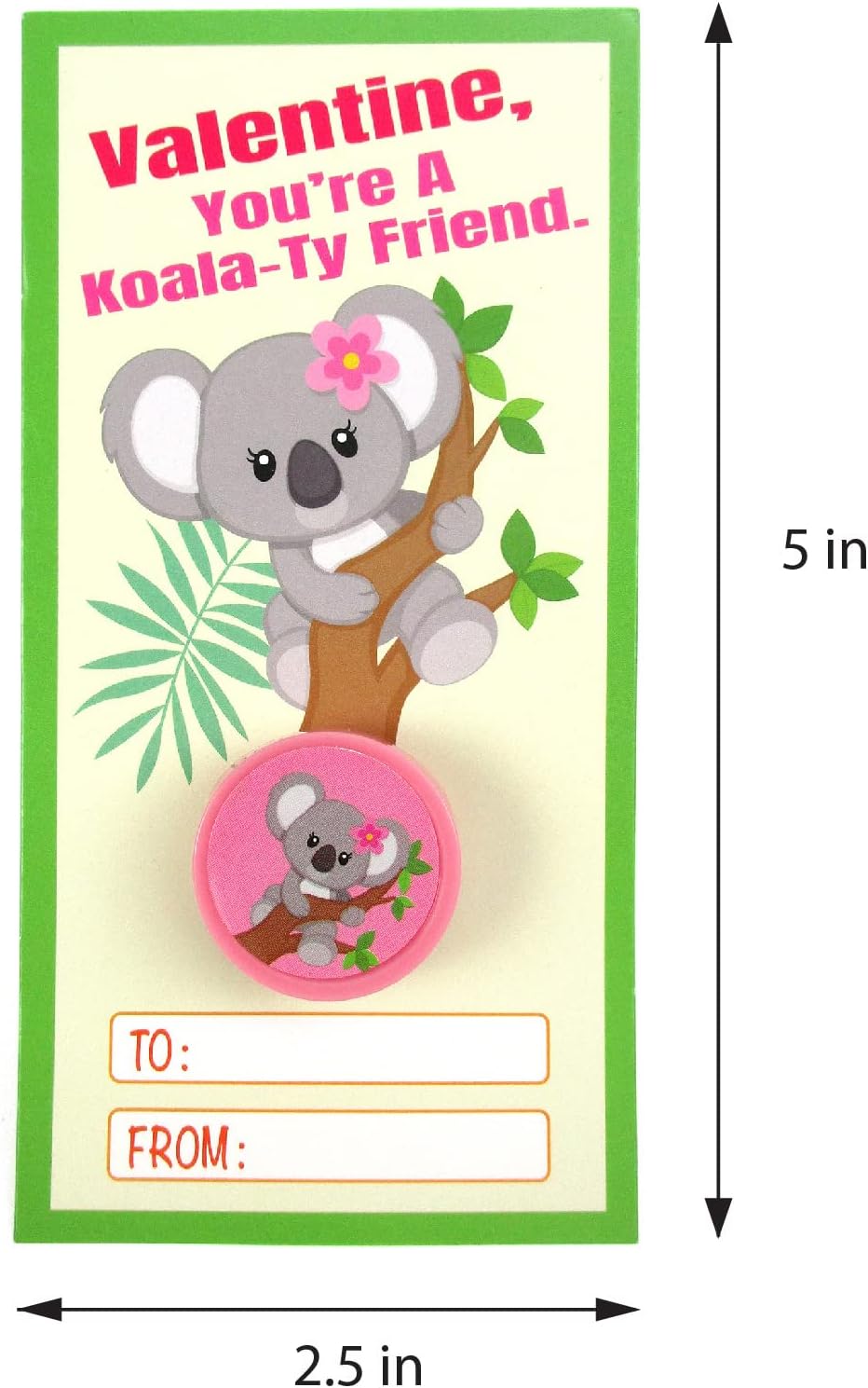 Tiny Mills 36 PACK Koala Barnyard Valentine&#x27;s Day Cards with Stampers for Valentine&#x27;s Day Classroom Exchange