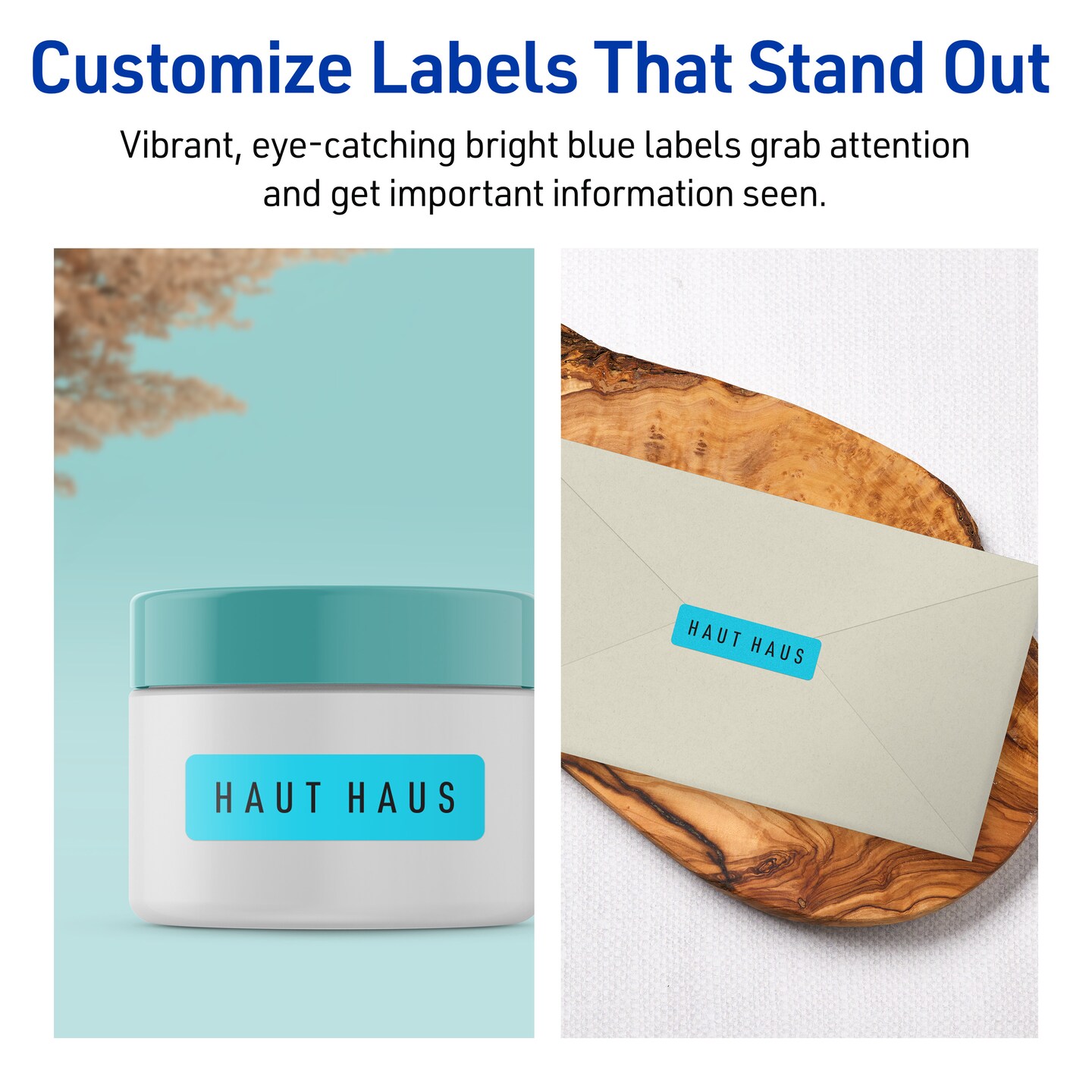 Avery Bright Blue Paper Labels, 2/3&#x22; x 1-3/4&#x22; Rectangle