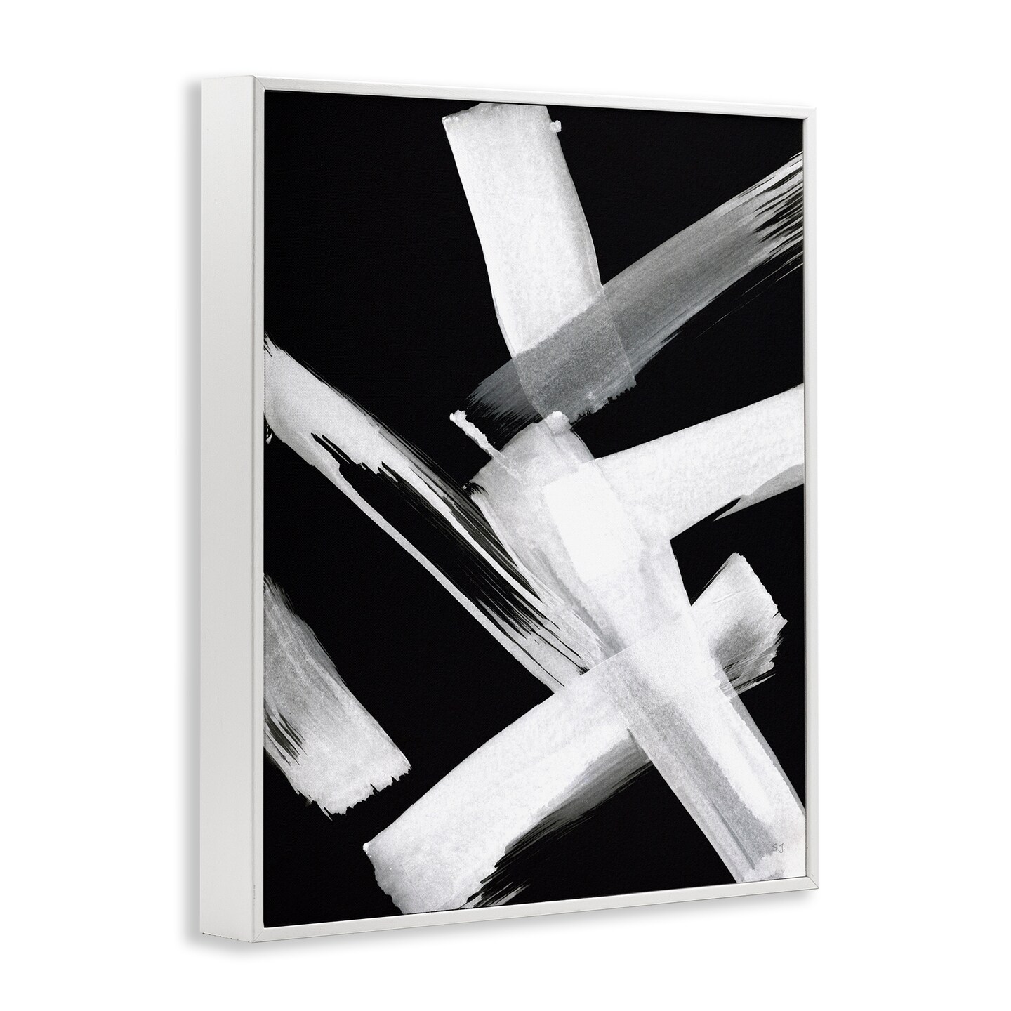 Stupell Industries Brushstrokes on Black Framed Giclee Wall Art Design by Susan Jill