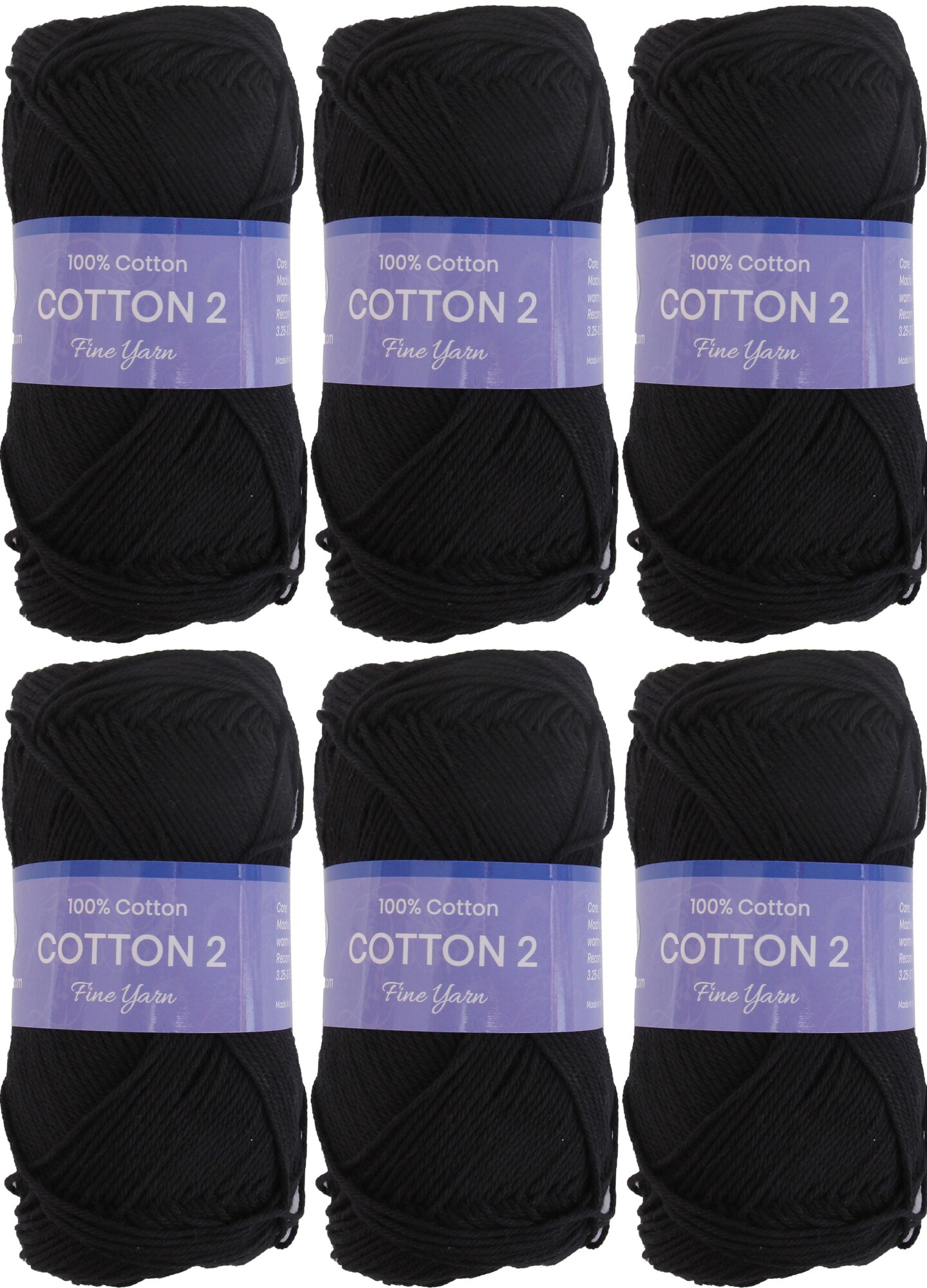 Threadart 100% Pure Cotton Crochet Yarn Size 2 | 50 gram Skeins |165 yds per Skein | Fine #2 | Singles, 3 Packs, & 6 Packs