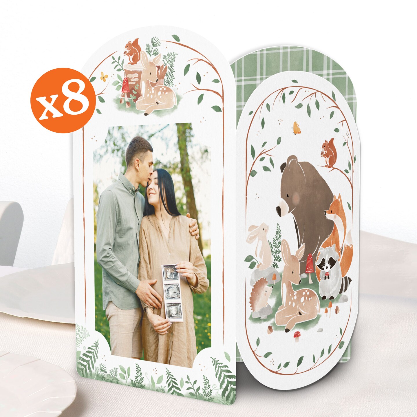 Big Dot of Happiness Woodland Animals Photo Holder Centerpieces, 4x6 Picture Display, Table Decoration for Forest Baby Shower or Birthday Decor, 8 Ct