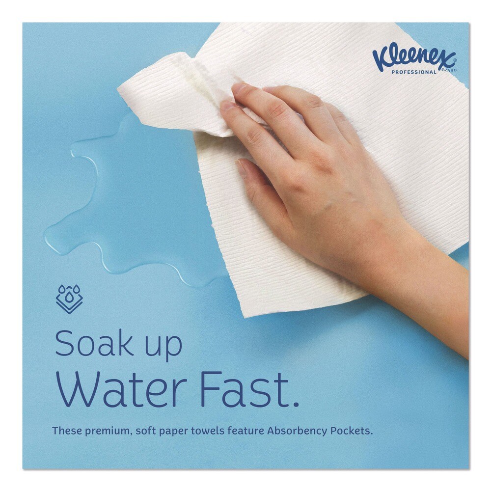 Kleenex 8 in. x 600 ft. Hard Roll Paper Towels with Premium Absorbency Pockets - White (6 Rolls/Carton)